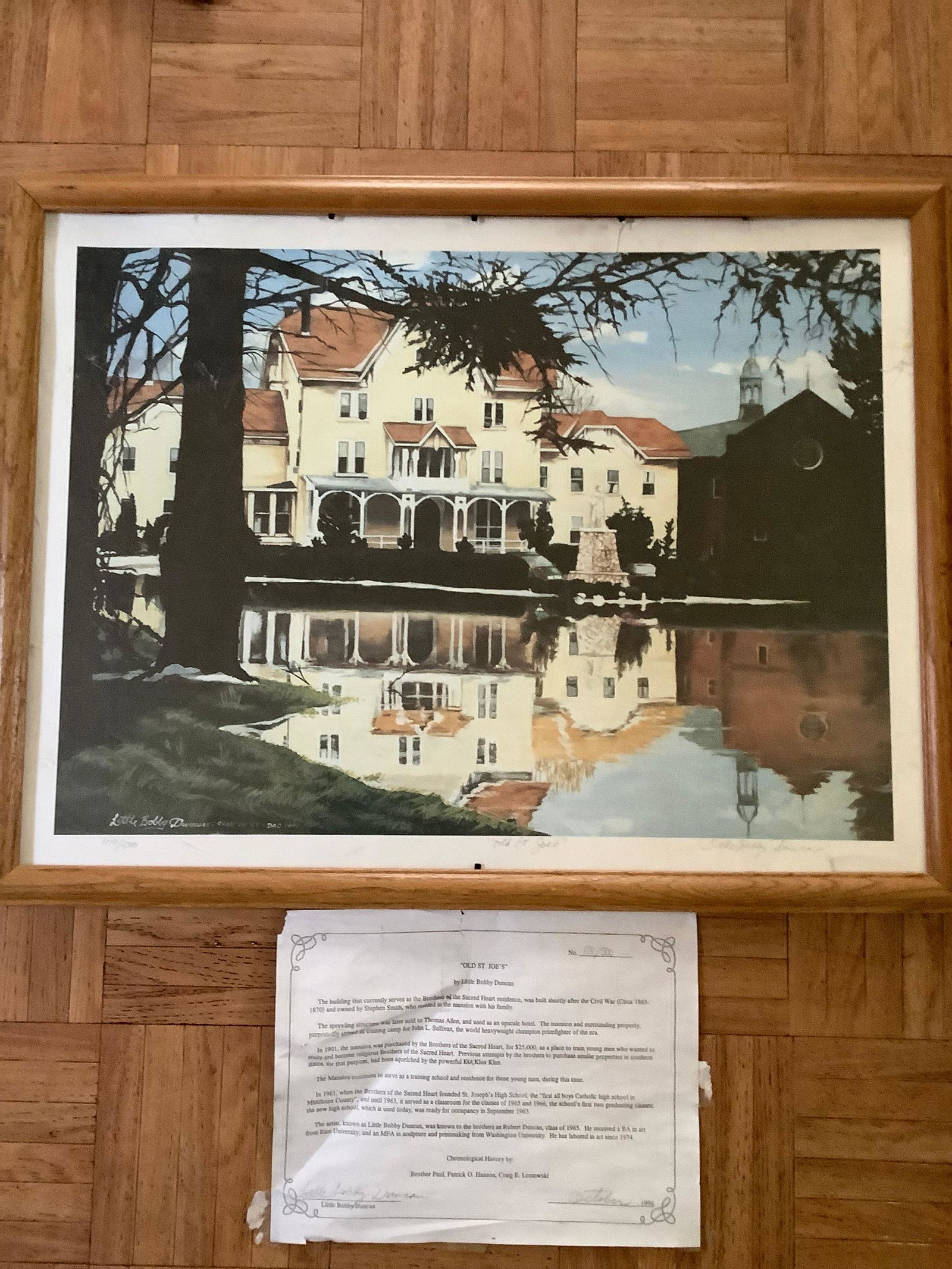Framed Signed Little Bobby Duncan, Numbered 109/500 "Old St. Joe's" 1996  Picture 20x25.5 (1 of 1)