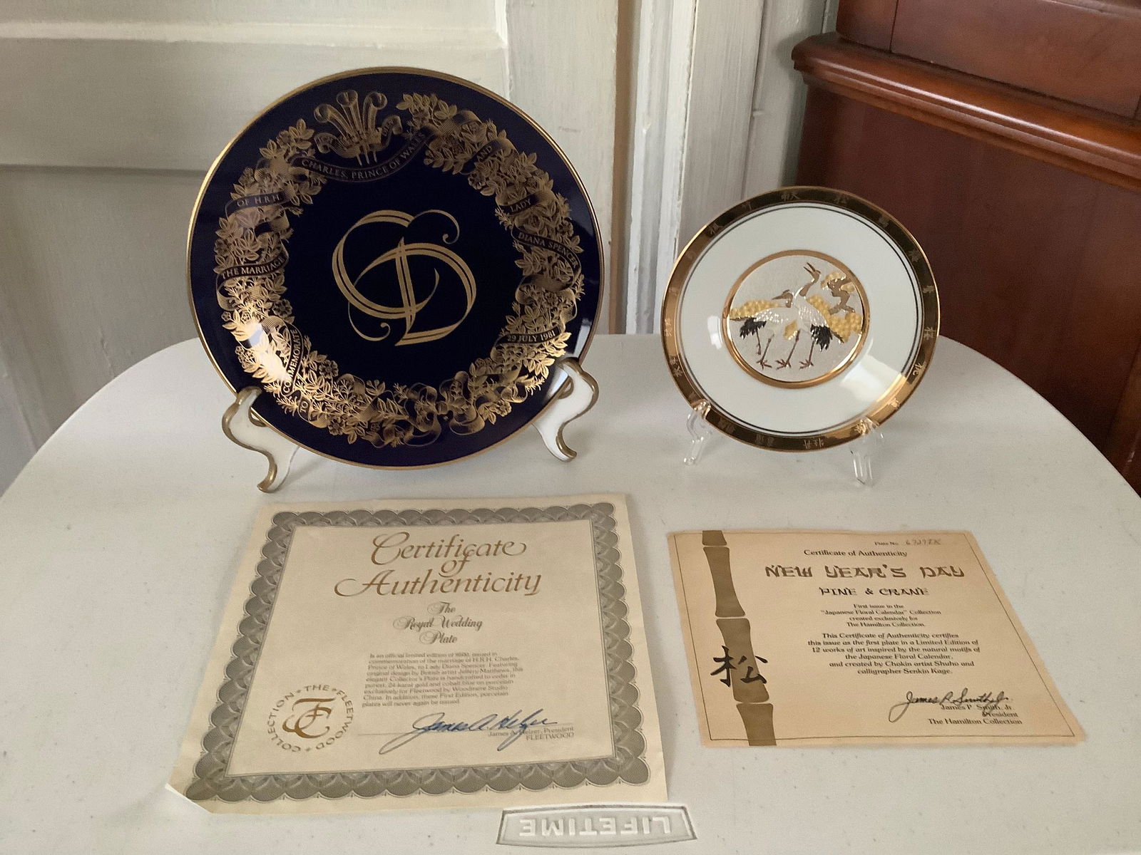 The Royal Wedding Plate and New Year's Day Pine & Crane Collector's Plates w/ COA (1 of 1)