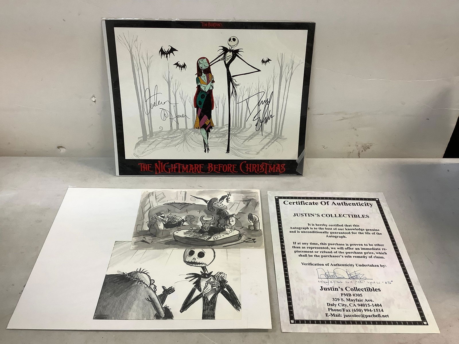 Signed TIM BURTON'S NIGHTMARE BEFORE CHRISTMAS collectable print with COA (1 of 1)