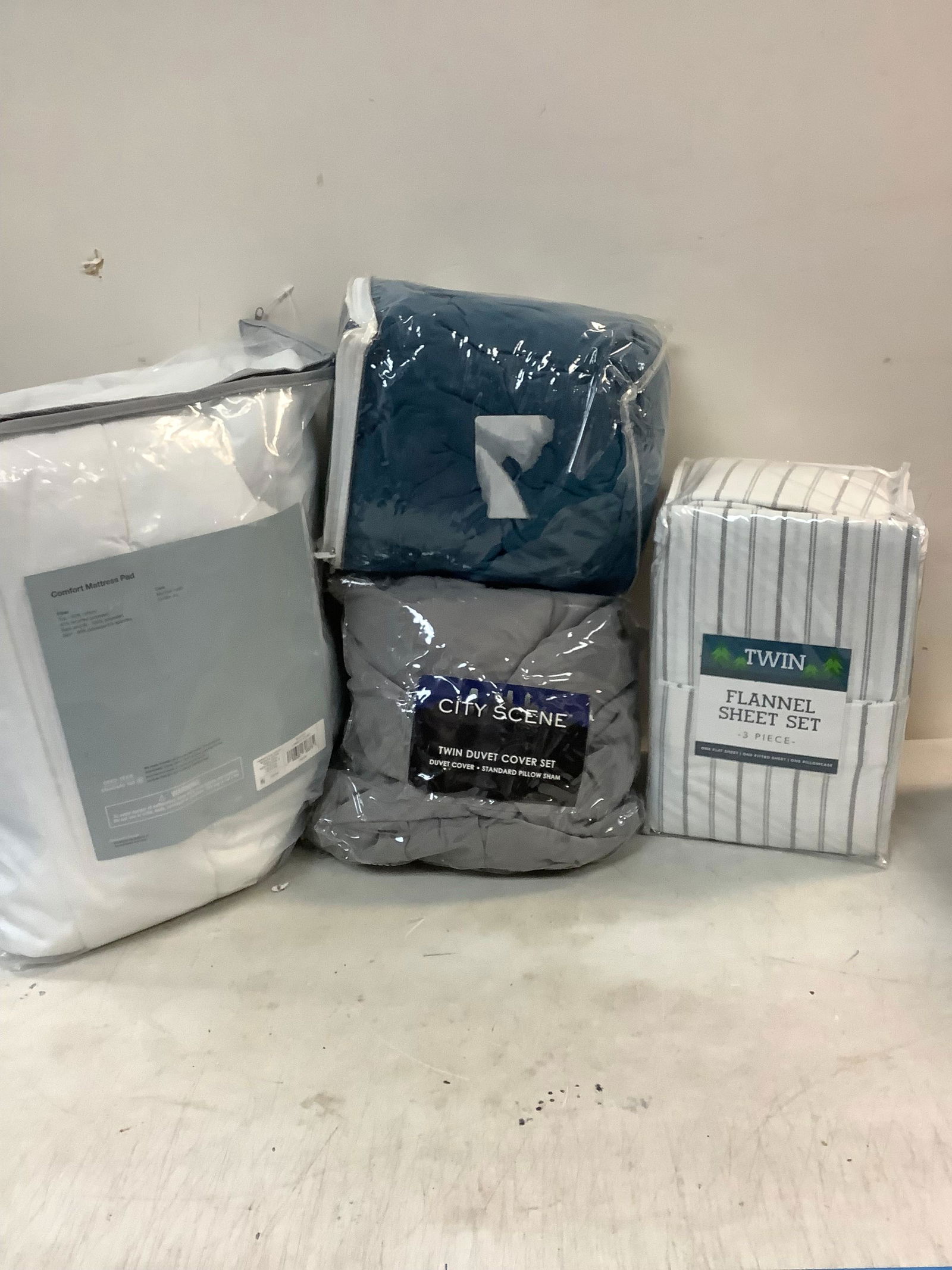 Lot of flannel sheet sets, comforter mattress pad, and duvet cover set (1 of 1)