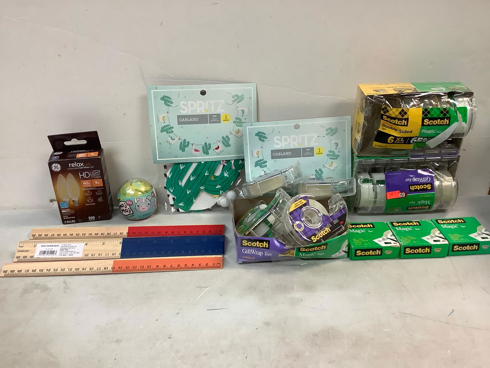 Lot of Scotch tape, 12 inch rulers, Spritz Garland and more (1 of 1)