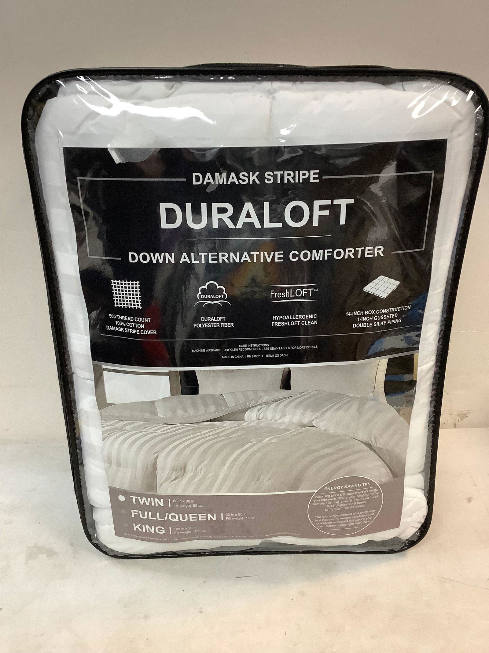 Damask Stripe duraloft down alternative comforter (1 of 1)
