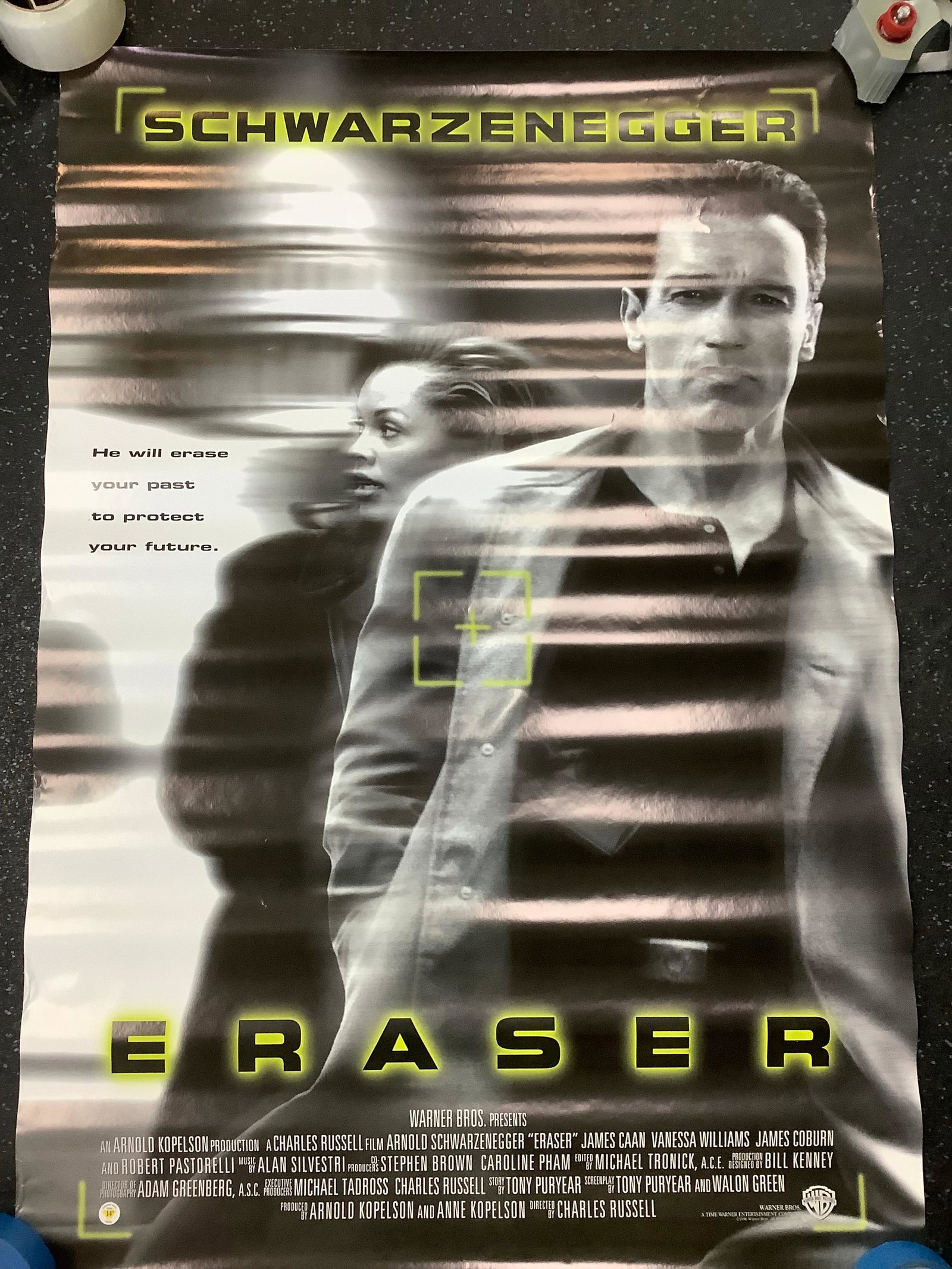 Arnold SCHWAHZENEGGER ERASER movie poster 39x27: Arnold SCHWAHZENEGGER ERASER movie poster 39x27