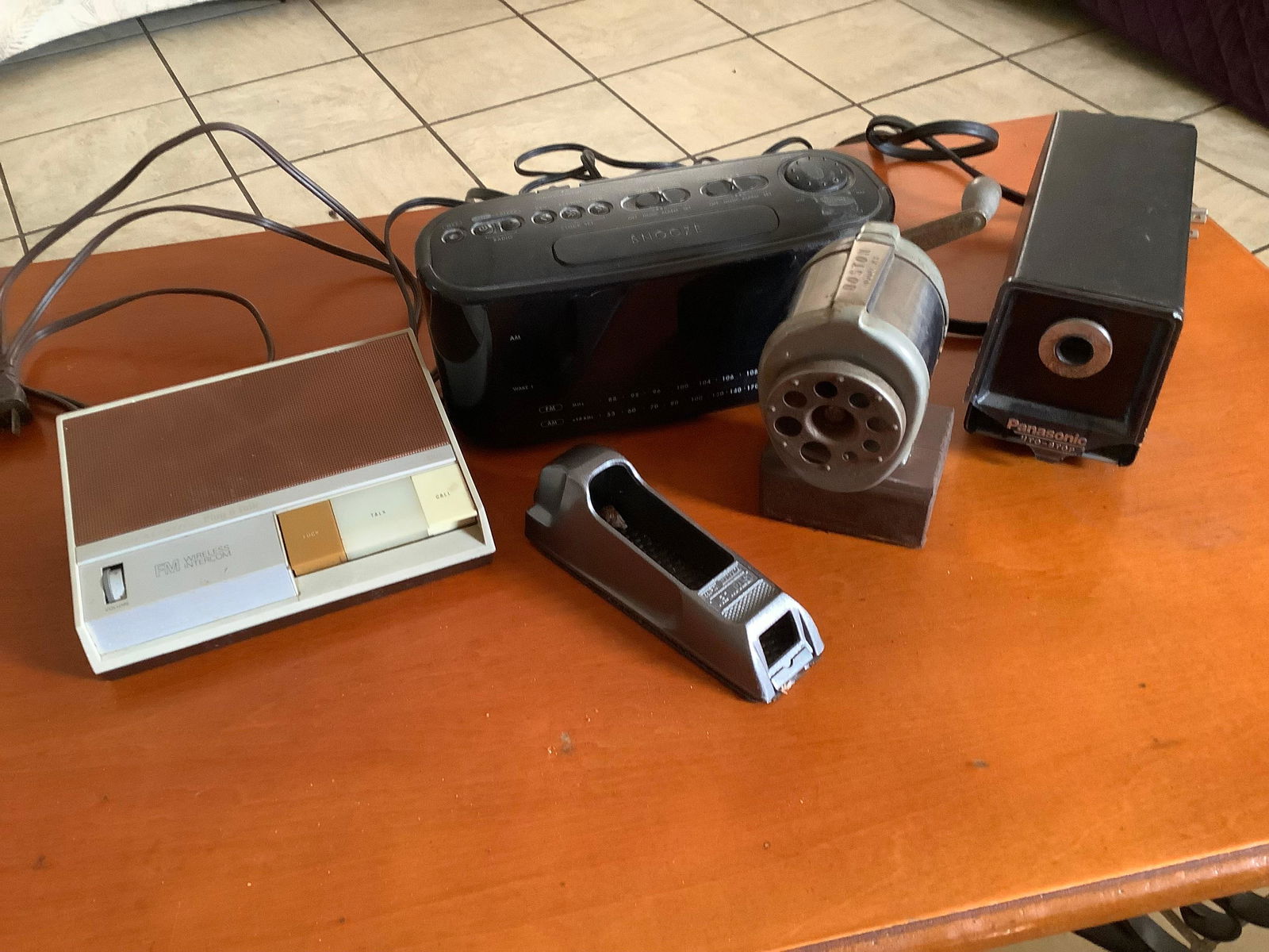 Lot of Boston Pencil Sharper, Electric Panasonic Pencil Sharper, Realistic FM Wireless Intercom and (1 of 1)