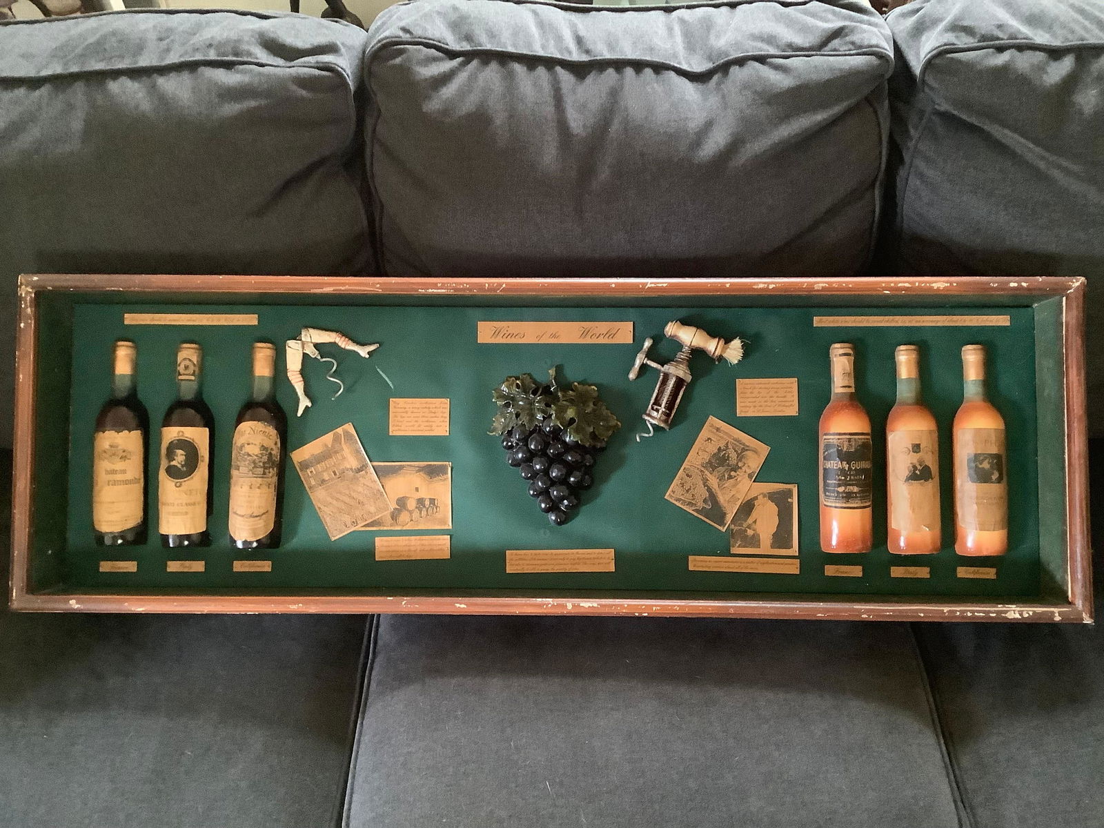 Wooden Handmade Wines of The World Hanging Picture 13x42 (1 of 1)