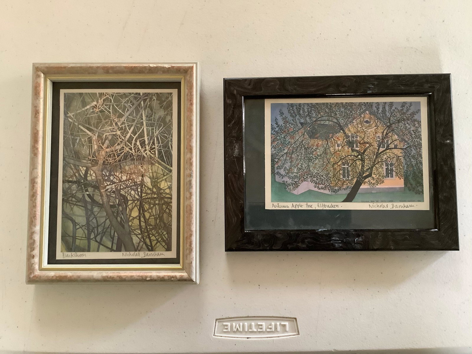 Lot of 2 Framed Signed In Pencil Nicholas Banham Pictures 6.5x8.25: Lot of 2 Framed Signed In Pencil Nicholas Banham Pictures 6.5x8.25