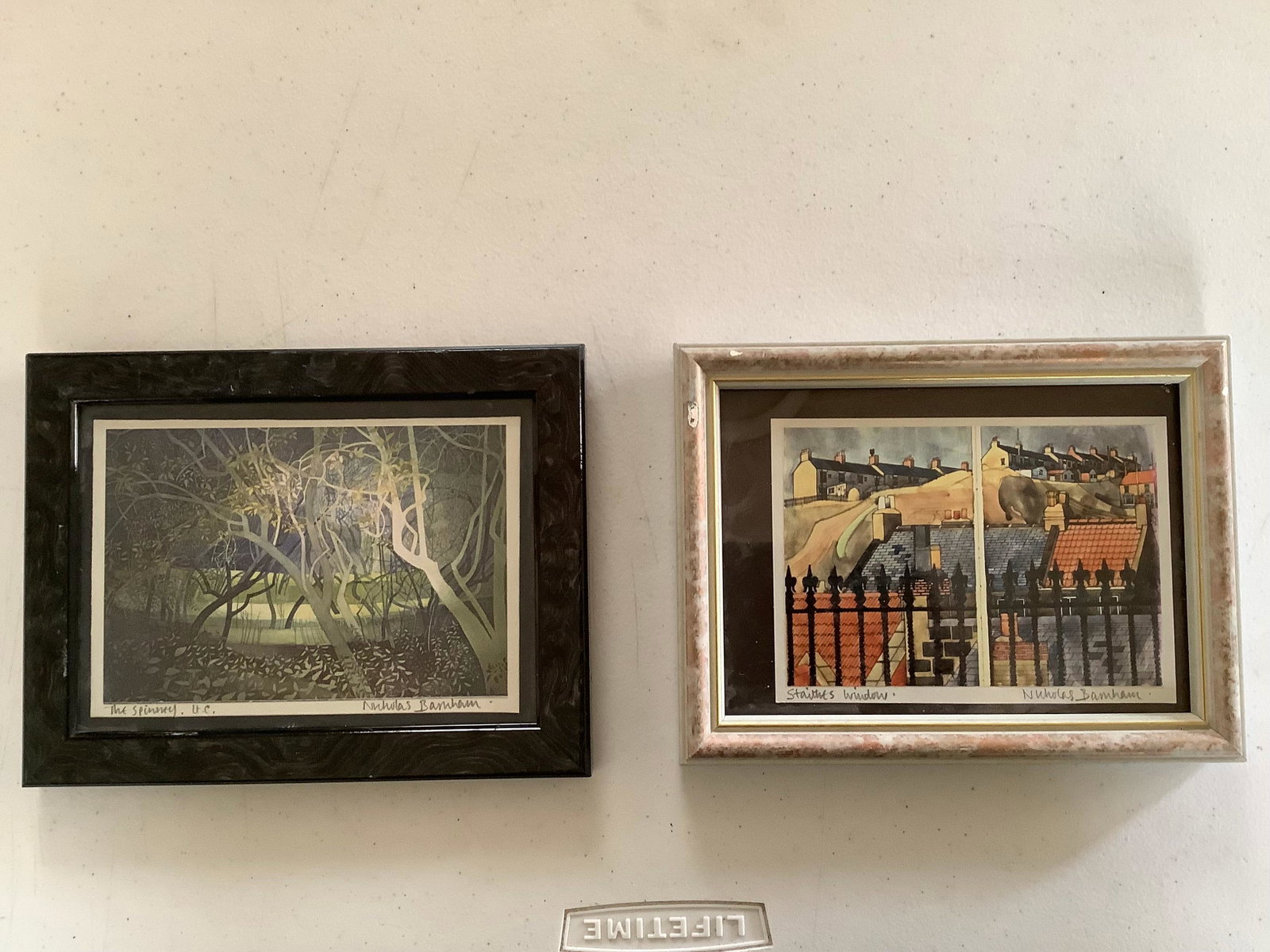 Lot of 2 Framed Signed In Pencil Nicholas Banham Pictures 6.5x8.25: Lot of 2 Framed Signed In Pencil Nicholas Banham Pictures 6.5x8.25