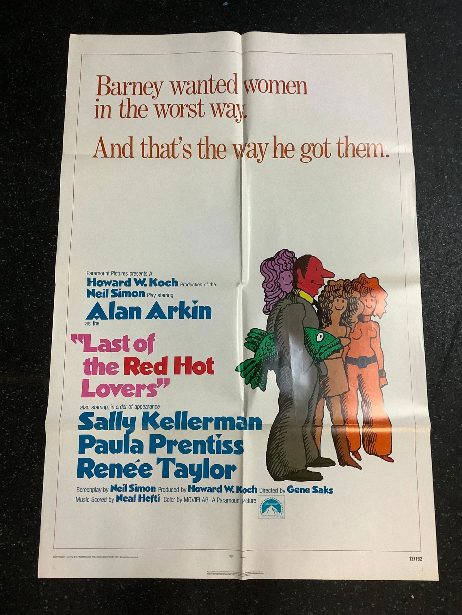 1972 LAST OF THE RED HOT LOVERS poster 40.5x27 72/192 (1 of 1)