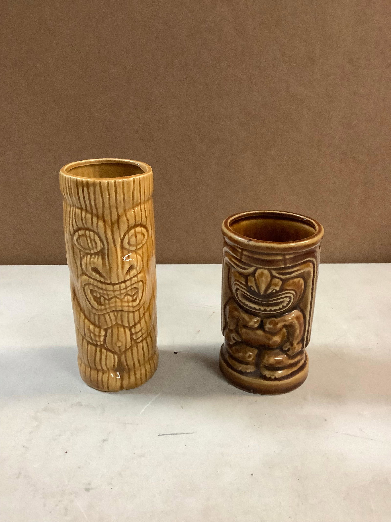 Vintage ORCHIOS OF HAWAII JAPAN and TAIWAN tiki cups tallest 6.5in: Vintage ORCHIOS OF HAWAII JAPAN and TAIWAN tiki cups tallest 6.5in