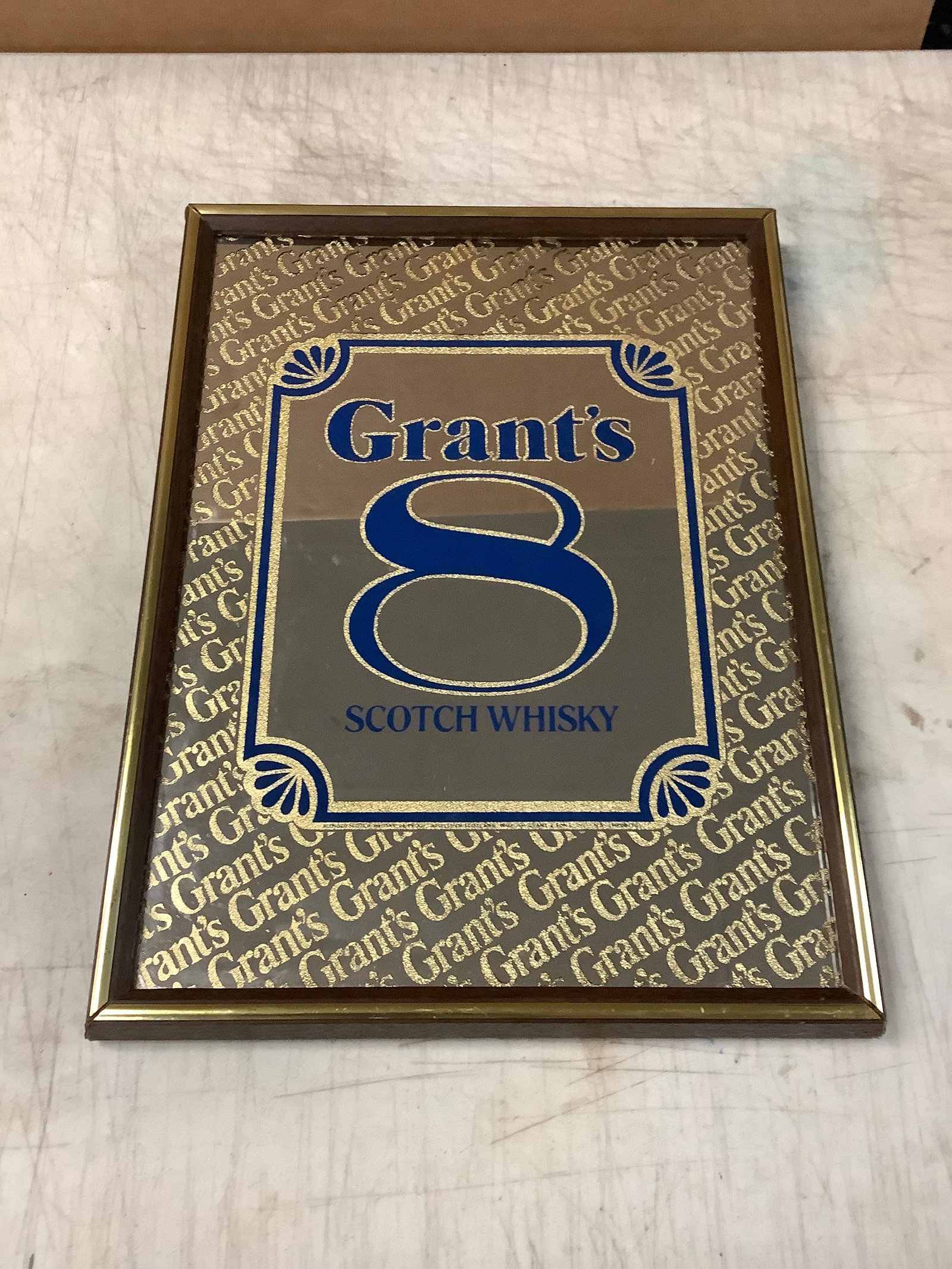GRANT'S 8 SCOTCH WHISKEY bar mirror 17x13 (1 of 1)