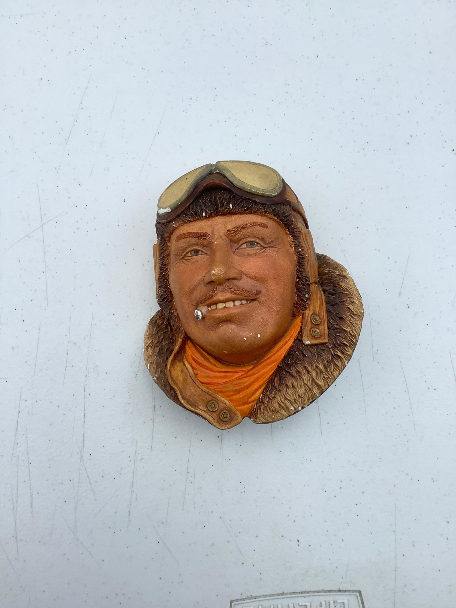 Vintage 1982 Legends Products Made in England "R.F.C. Pilot 1917" Chalkware Wall Hanging 7" (1 of 1)