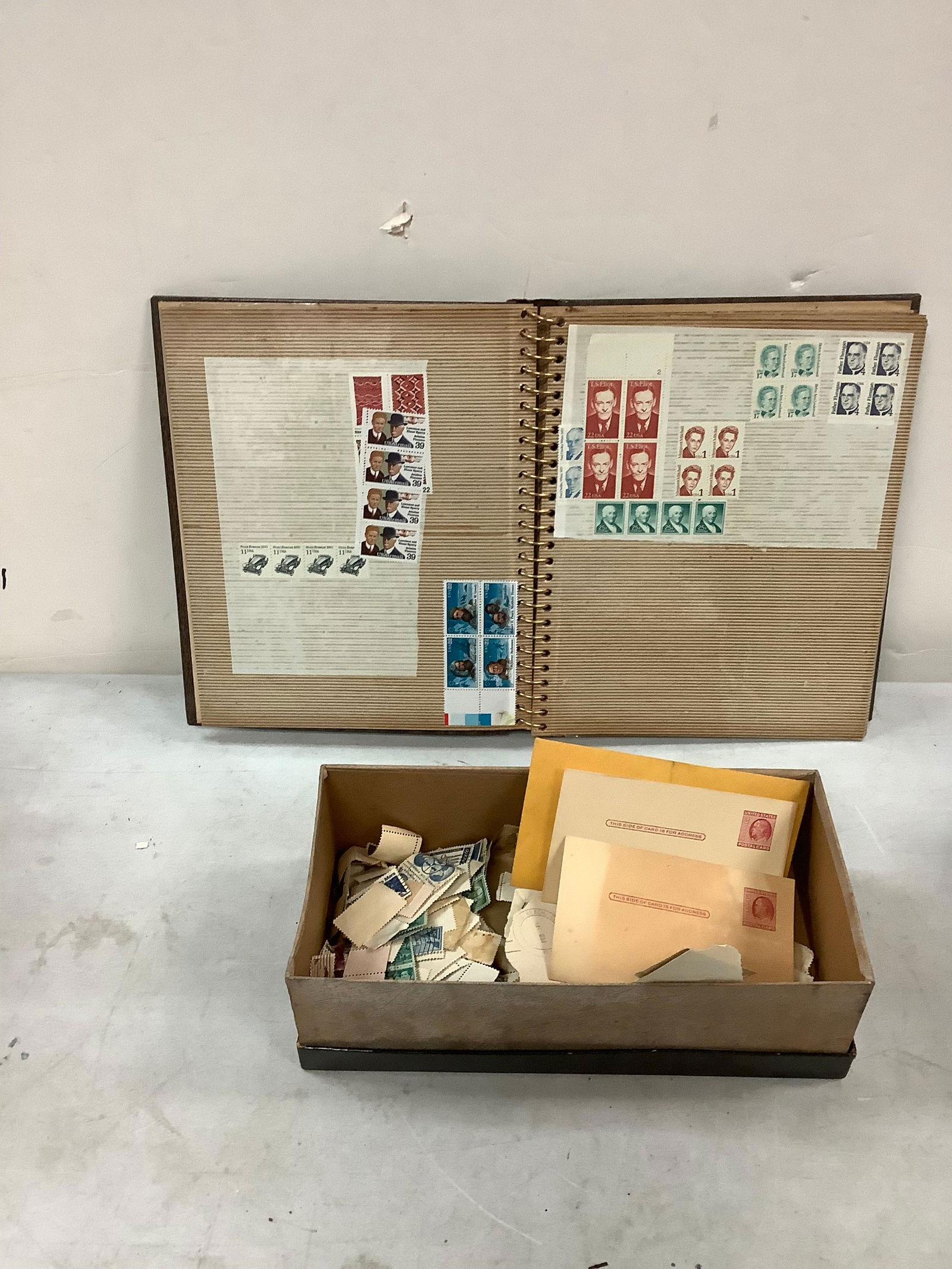 Lot of vintage stamp book and box of stamps (1 of 1)