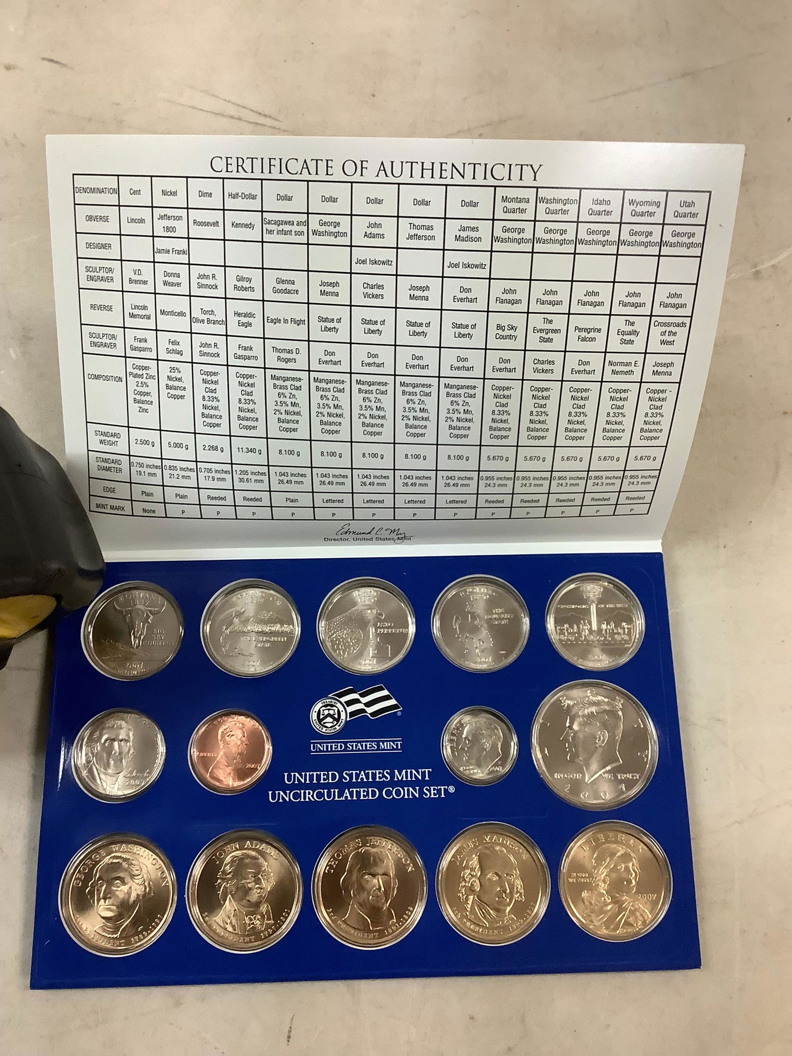 2007 PHILADELPHIA US MINT UNCIRCULATED COIN SET (1 of 1)