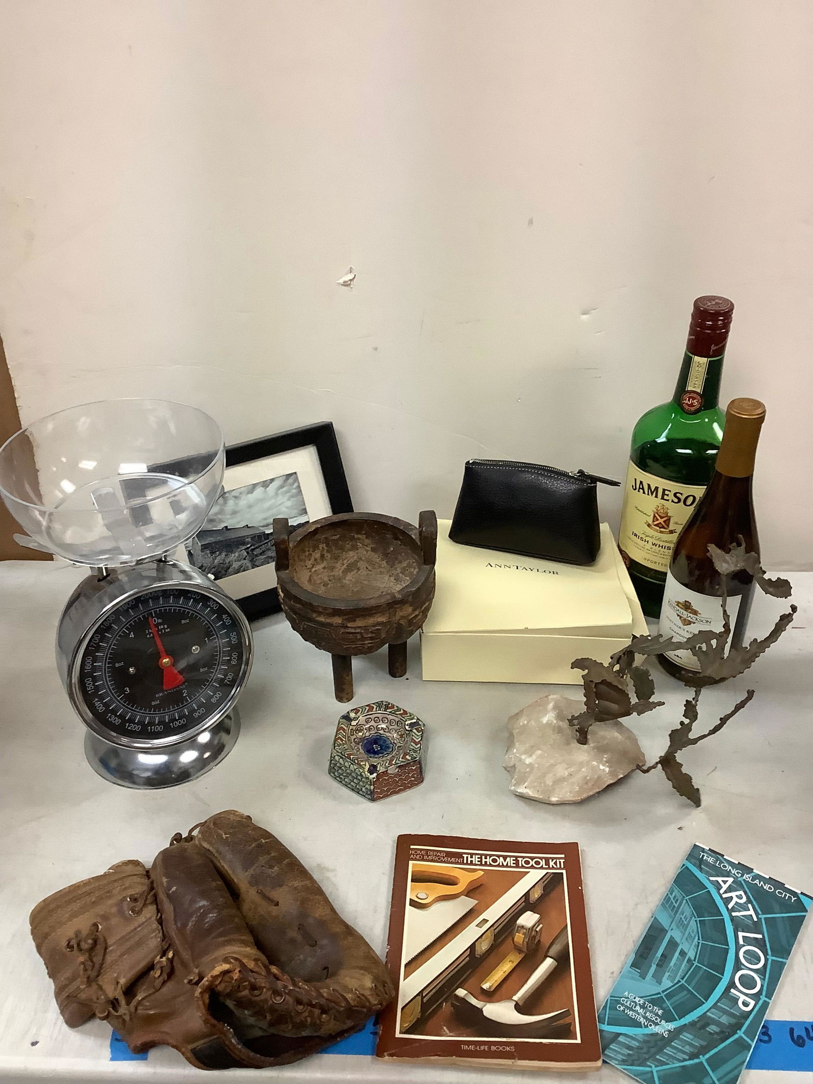 Lot of produce scale, Jameson Irish whiskey opened, KENDALL JACKSON CHARDONAGE AND MORE (1 of 1)