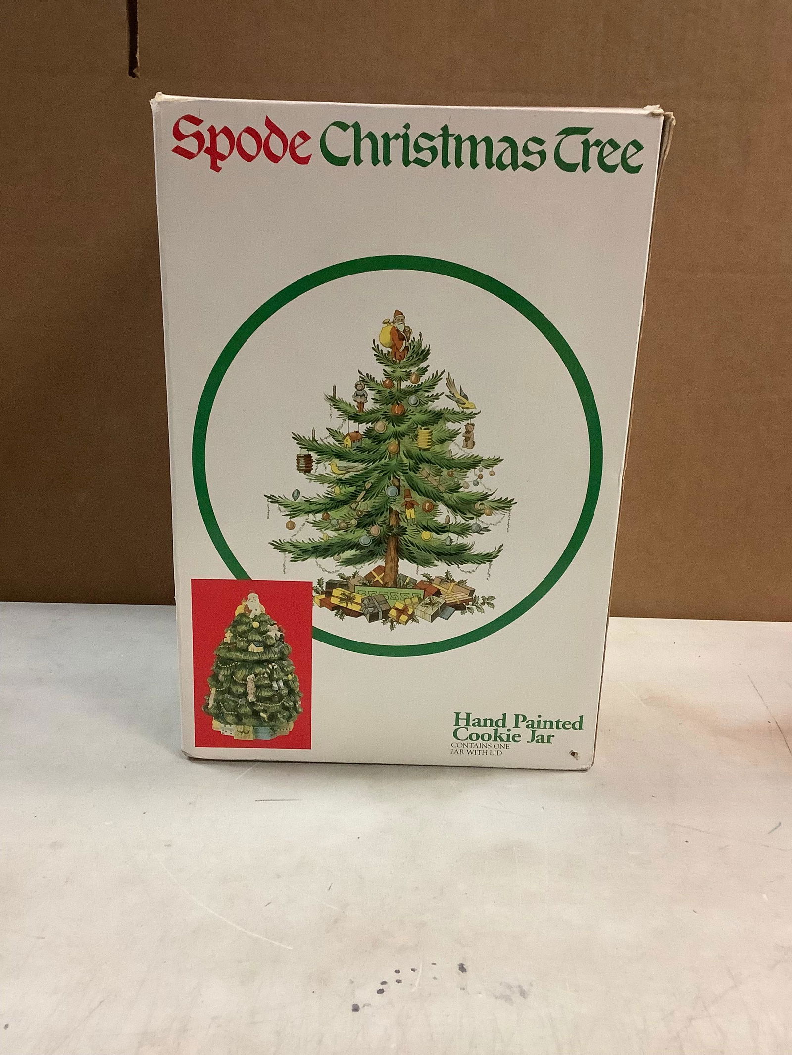 Hand painted cookie jar spode christmas tree (1 of 1)