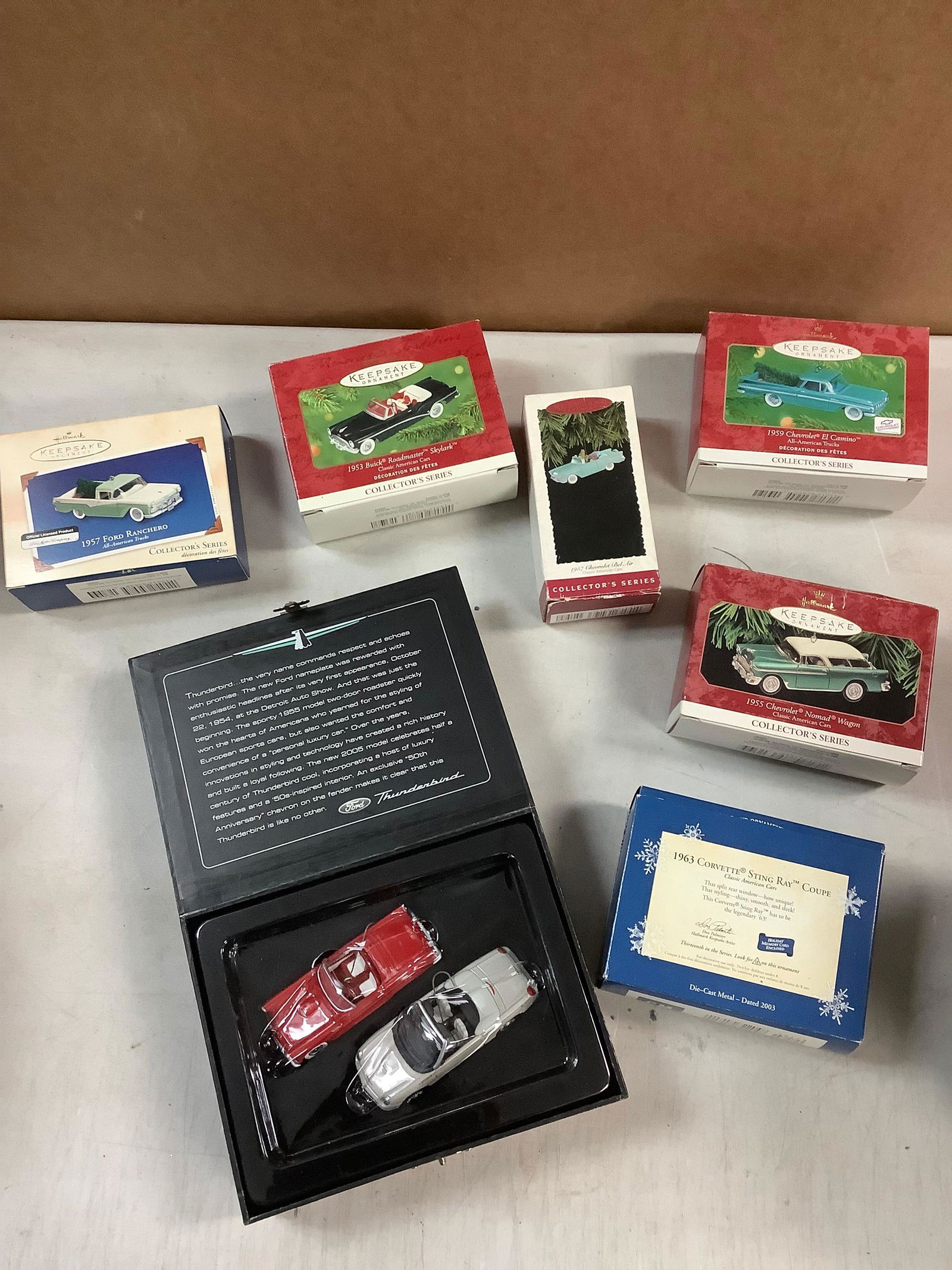 Lot of keepsake christmas ornaments(thunderbird 50th anniversary, 1953 buick roadmaster skylark, (1 of 1)