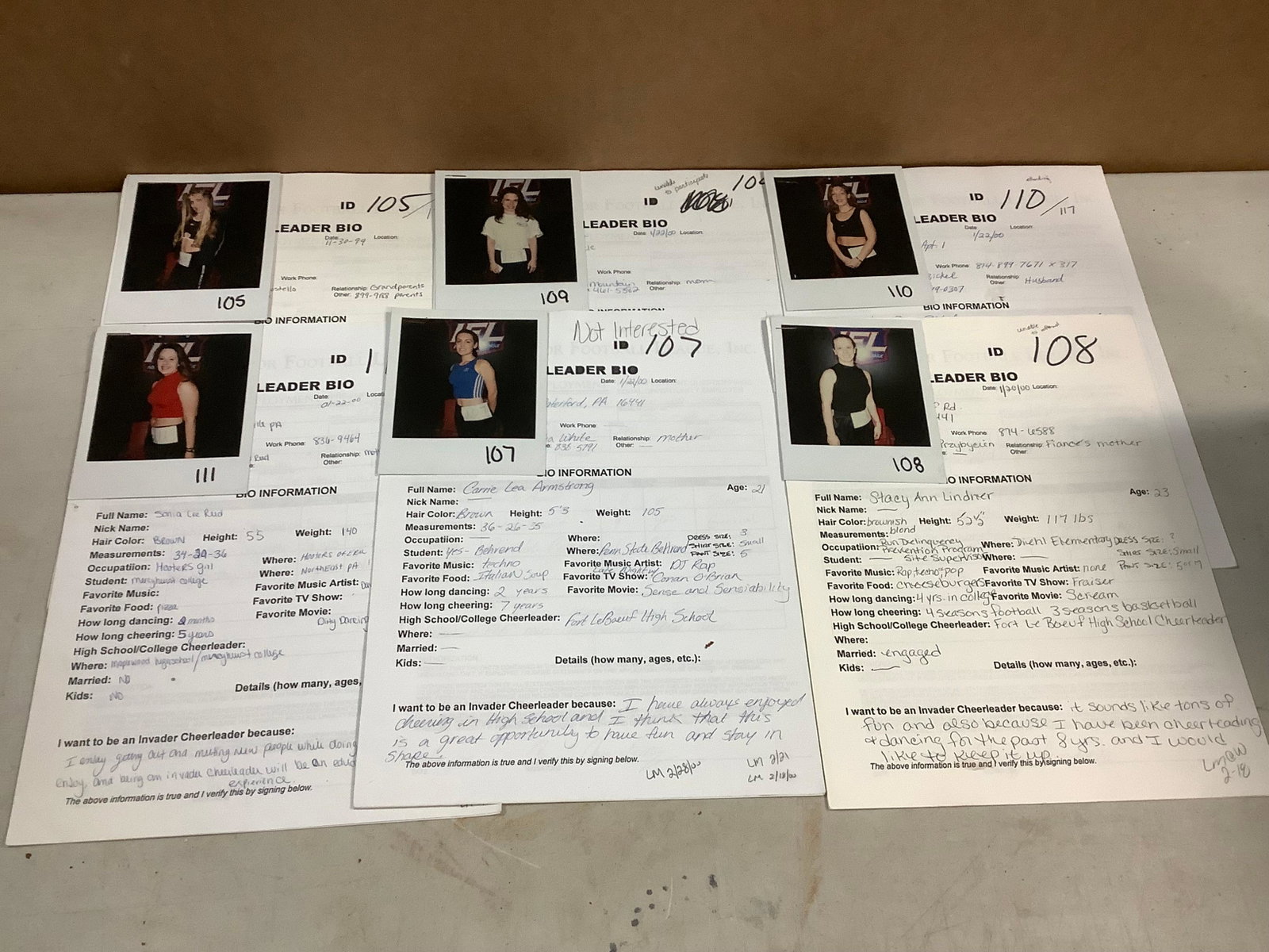 Student cheerleader biographies: Student cheerleader biographies
