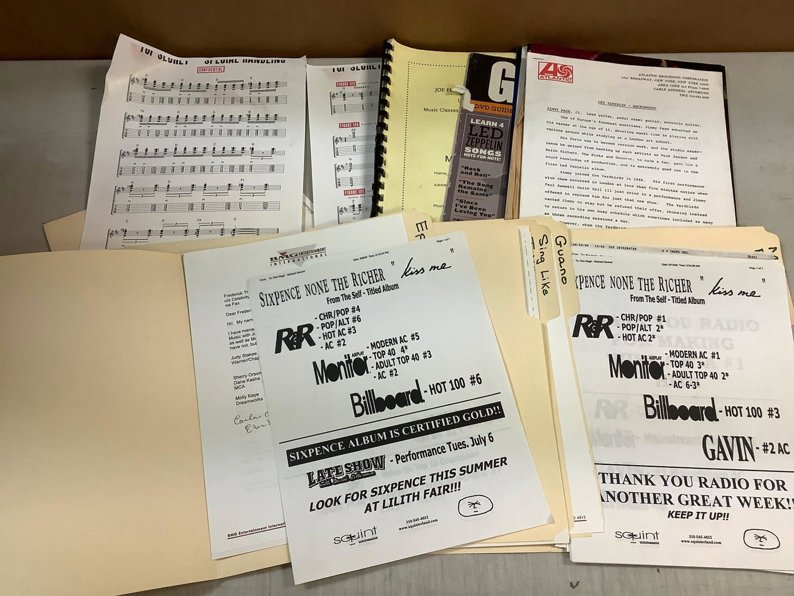Lot of sheet music and concert photographs: Lot of sheet music and concert photographs
