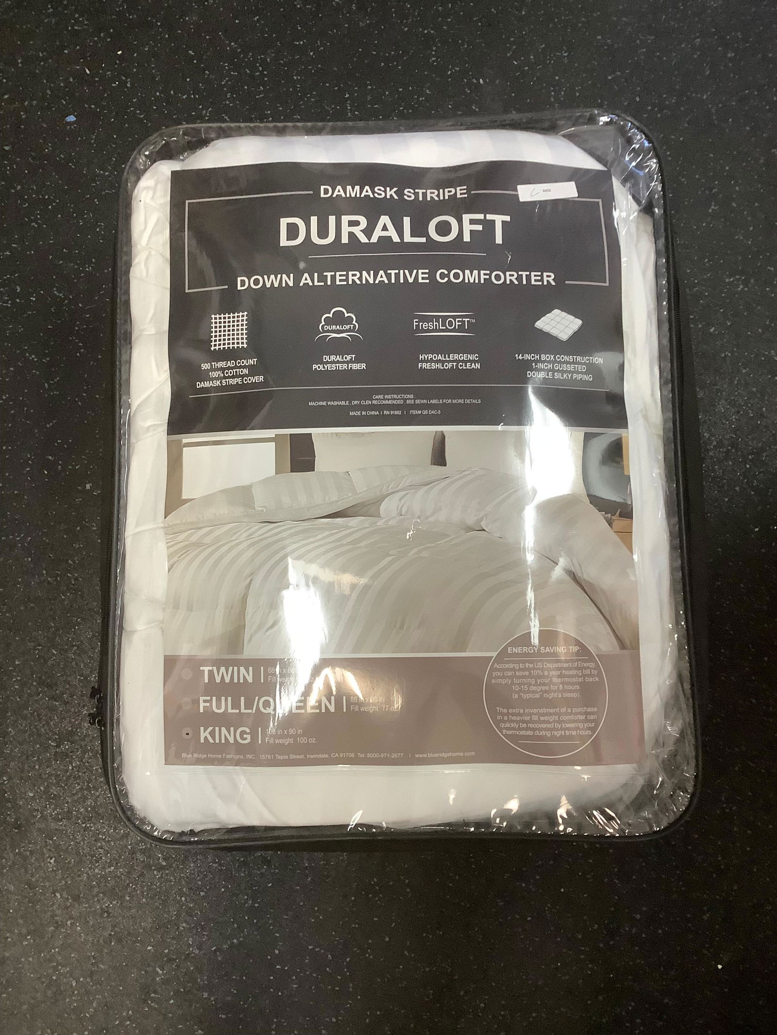 *NEW* DAMASK STRIPE DURALOFT DOWN ALTERNATIVE KING COMFORTER (1 of 1)