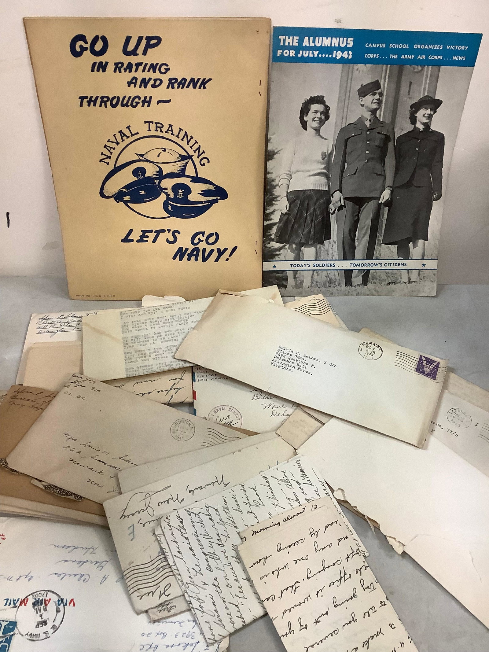 Lot of vintage letters, 1943 alumni packet, and more: Lot of vintage letters, 1943 alumni packet, and more