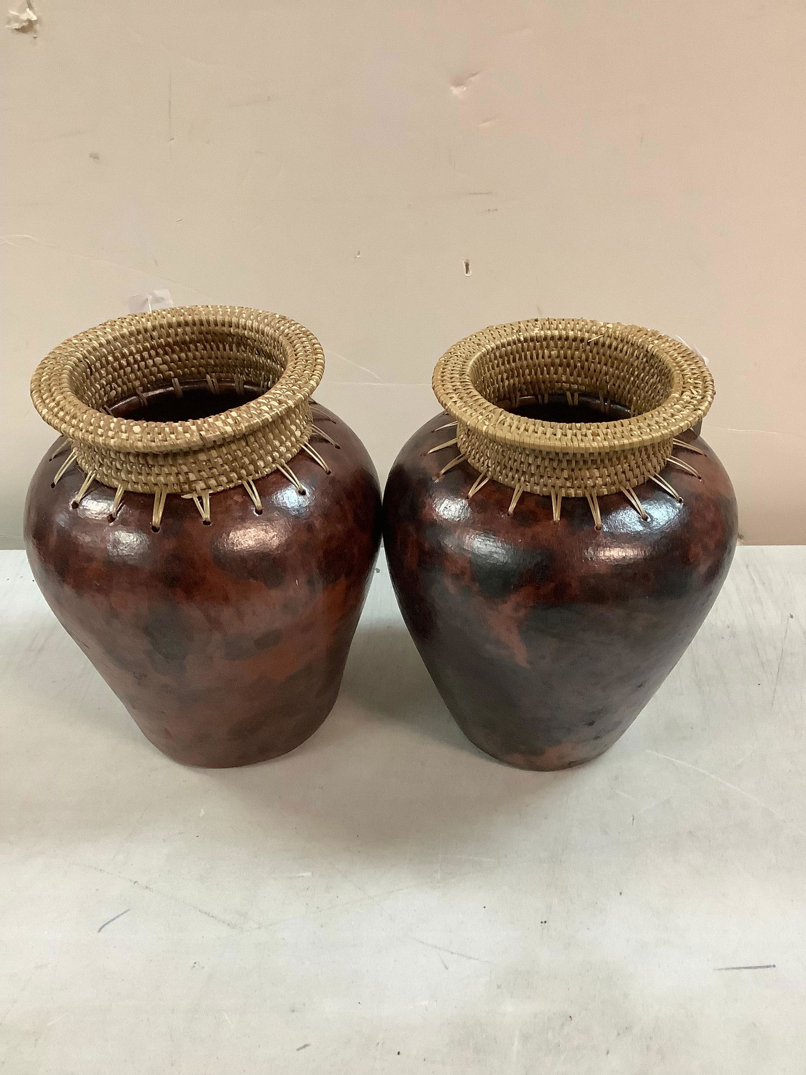 Lot of 2 decorative planters about 8.5in.tall (1 of 1)