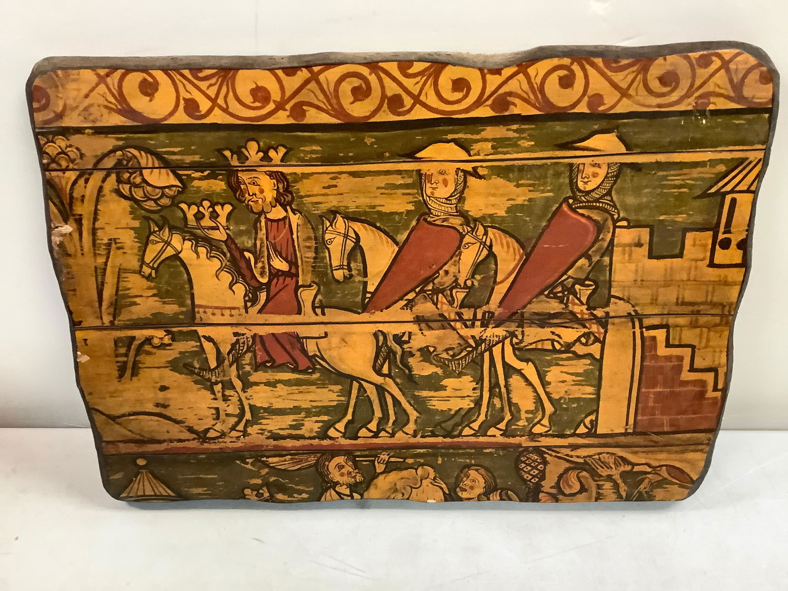 Vintage Medieval Wooden Art Piece 10.5'' x 15.25'' (1 of 1)