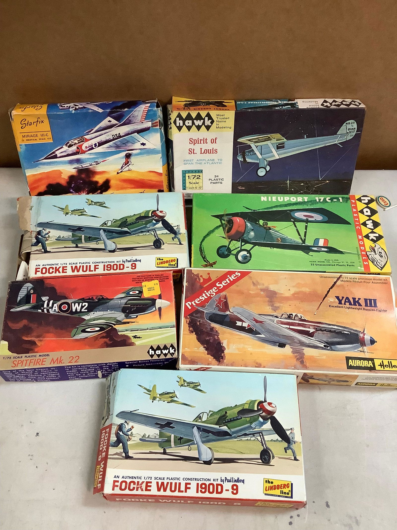 Lot of vintage plane models(Hawk, Starfix, Yak III, and more) (1 of 1)
