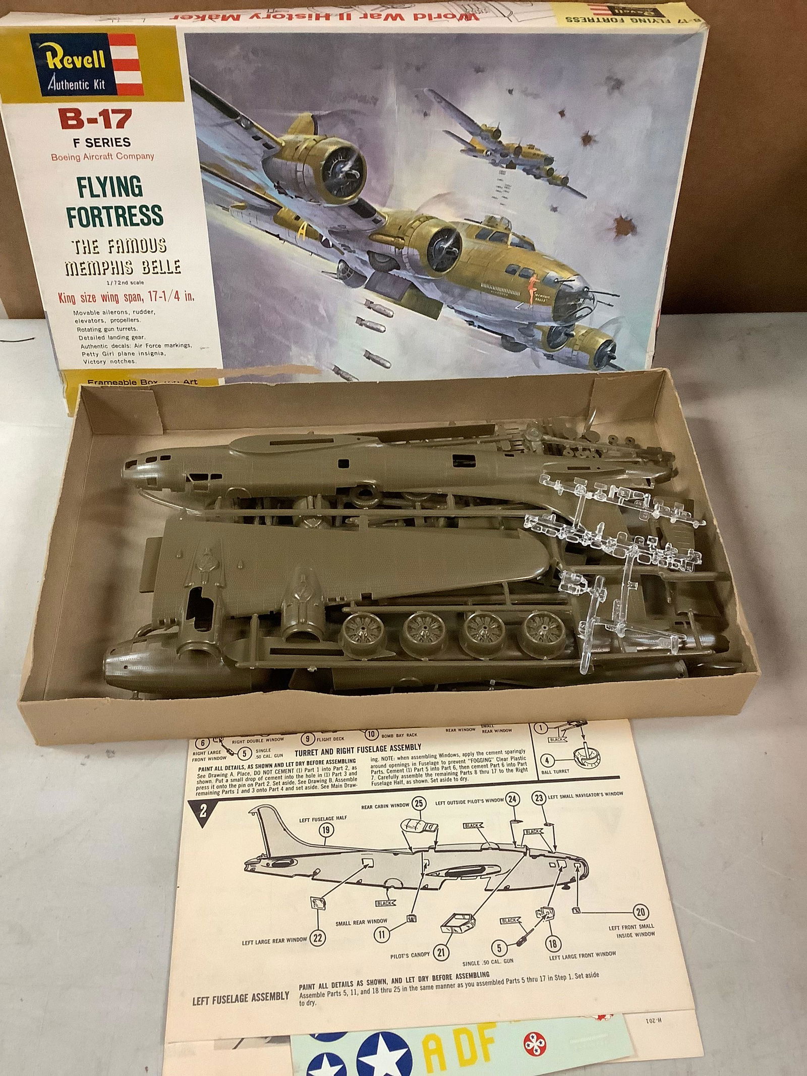 Vintage Revell Flying fortress plane model B-17 F series (1 of 1)