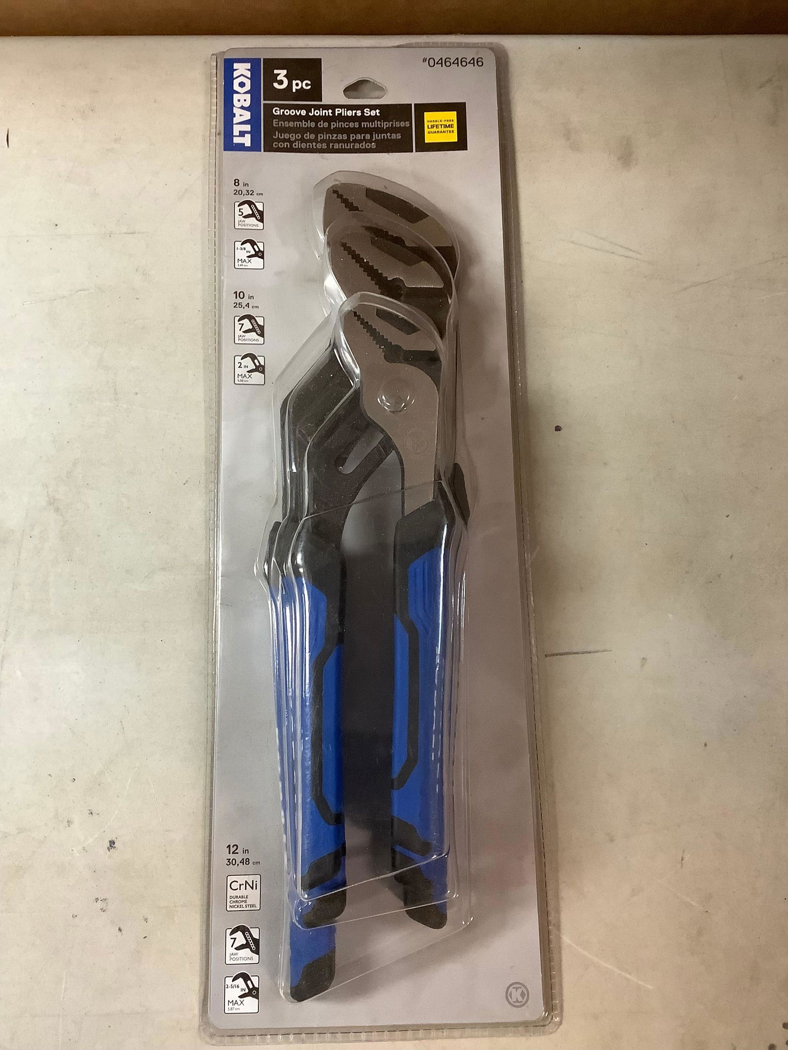 New 3 Piece Kobalt Groove Joint Pliers Set Auction