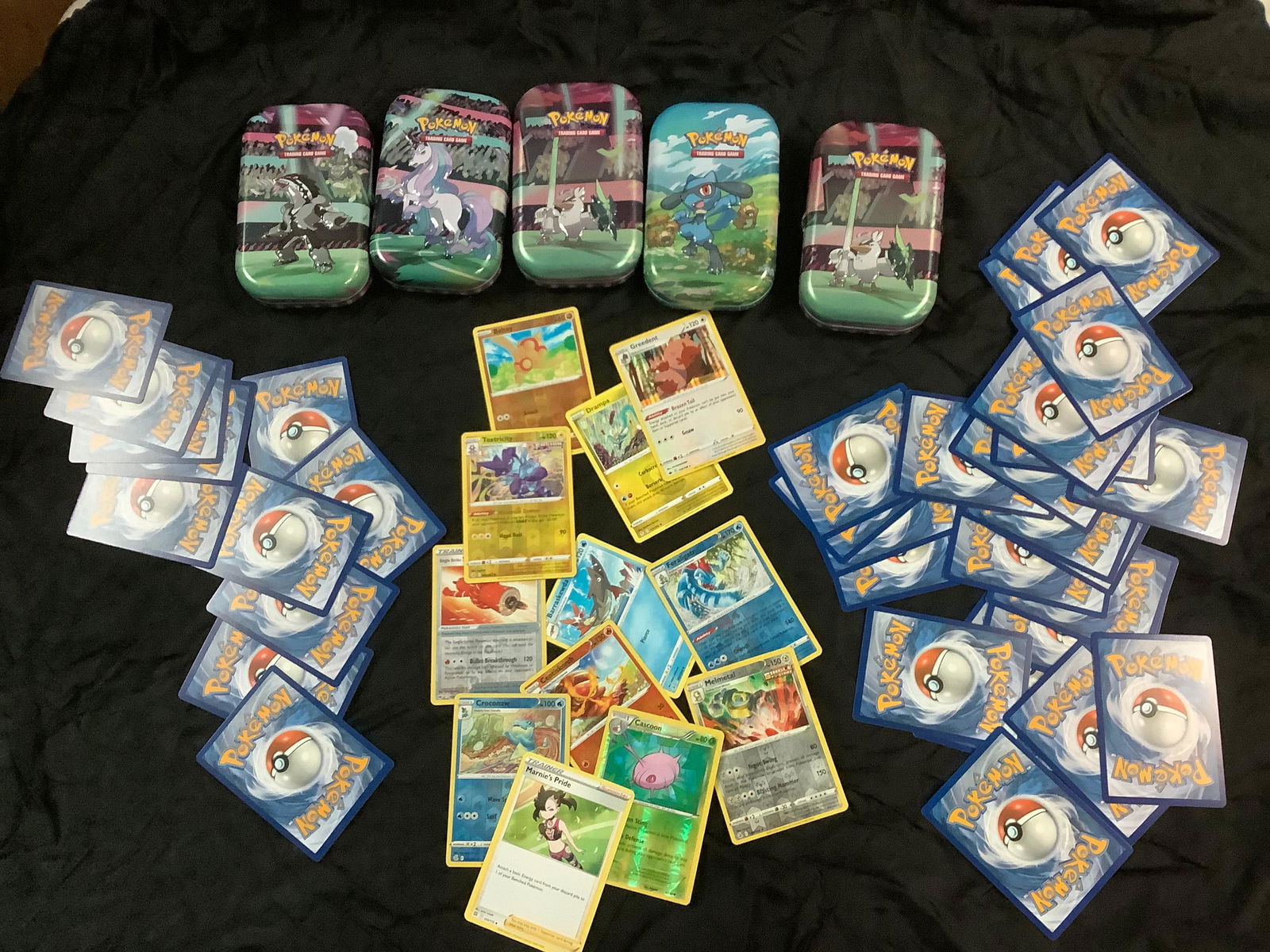 Lot of Non-Holo, Holo, and Reverse Holo Pokemon Cards From The  Sword and Shield Generation and Tins (1 of 1)
