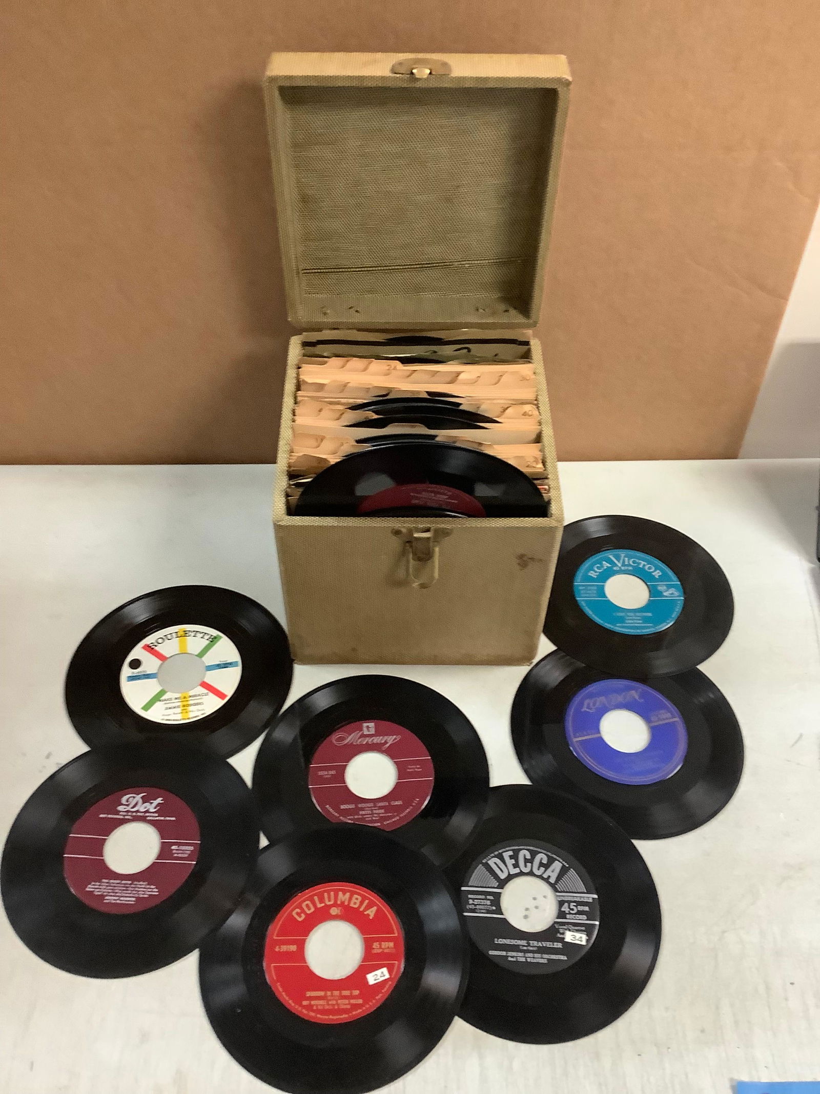 Case Full of Vintage 45 Records (1 of 1)