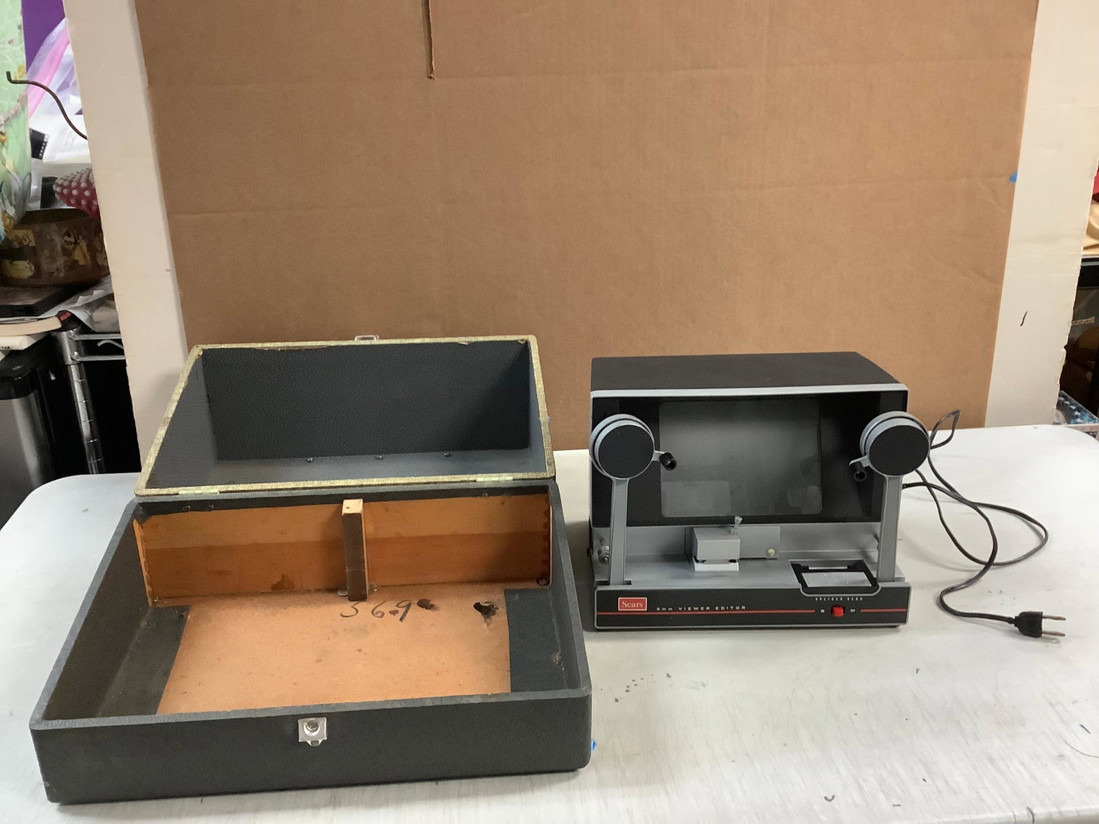 vintage SEARS 8mm viewer editor in case 7.5x10.5: vintage SEARS 8mm viewer editor in case 7.5x10.5