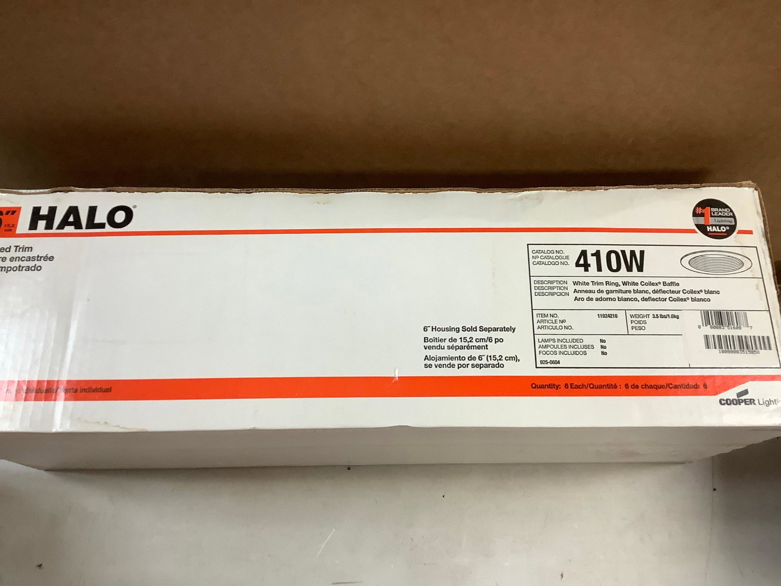Halo Whtie trim Whilte Coilex Baffle lighting recessed - 6inch Box of 6 lights: Halo Whtie trim Whilte Coilex Baffle lighting recessed - 6inch Box of 6 lights