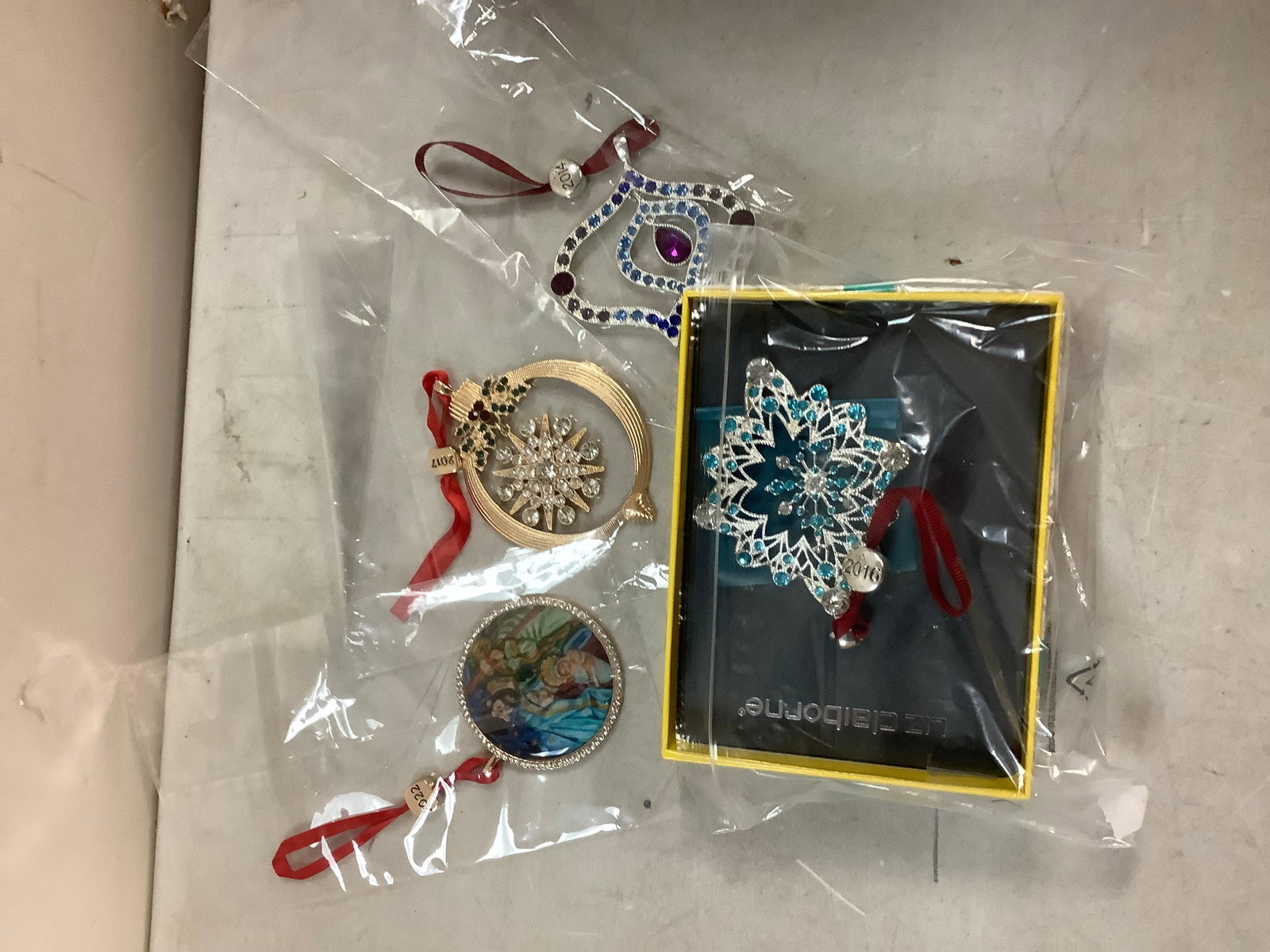 Lot of Monet and Liz Claiborne Christmas Ornaments: Lot of Monet and Liz Claiborne Christmas Ornaments