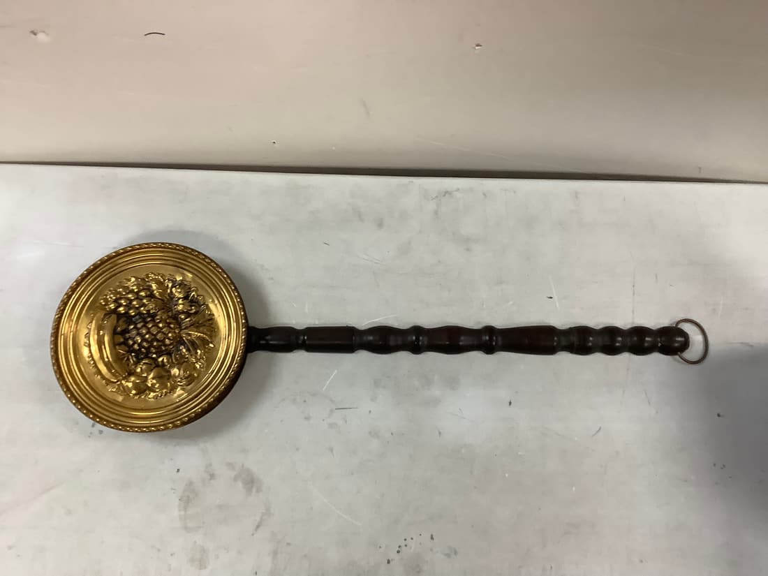 England Letter Holder Well Hanging Brass 1960s 29.75'': England Letter Holder Well Hanging Brass 1960s 29.75''