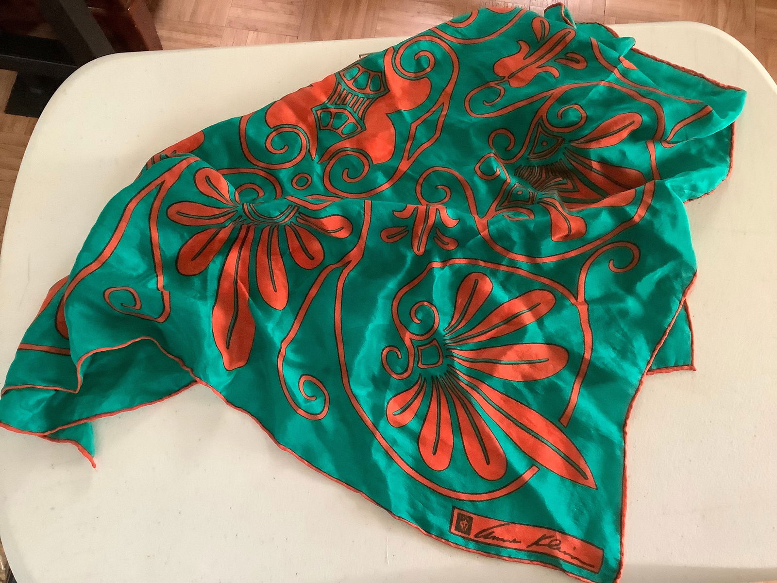 Silk Anne Klein Scarf 24.5x24.5 (1 of 1)