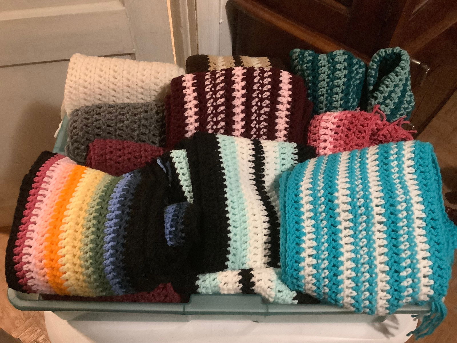 Lot of Handmade Scarves (10) (1 of 1)