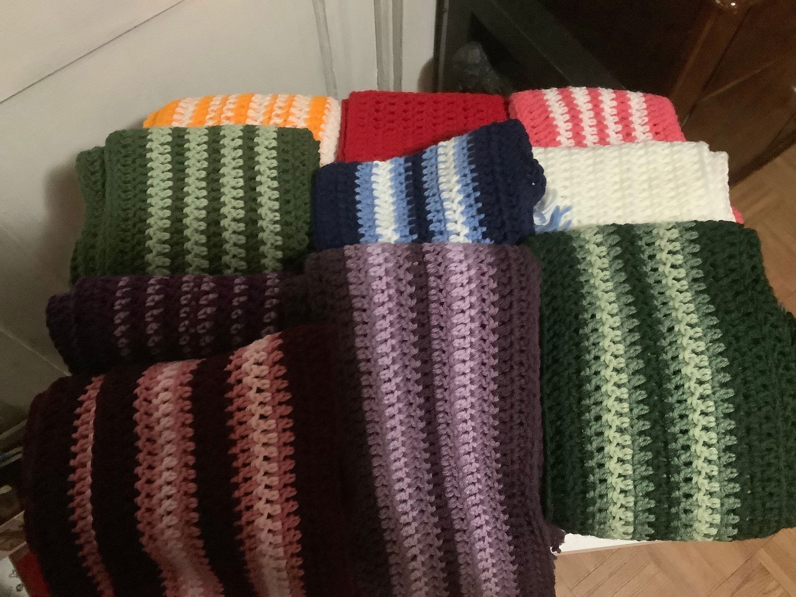 Lot of Handmade Scarves (10) (1 of 1)