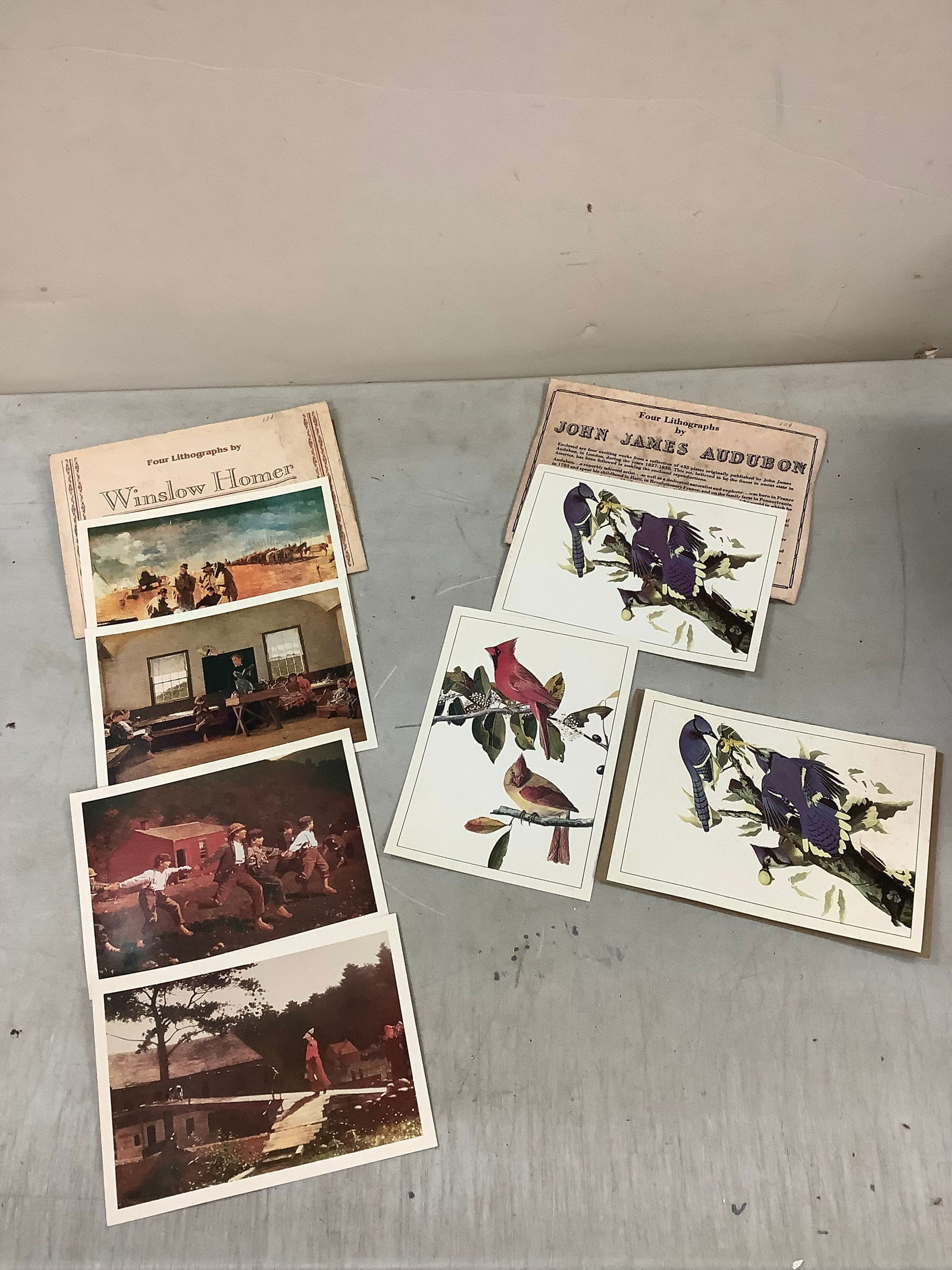 Lot of WINSLOW HOMER and JOHN JAMES AUDUBON lithographs 5x7 (1 of 1)