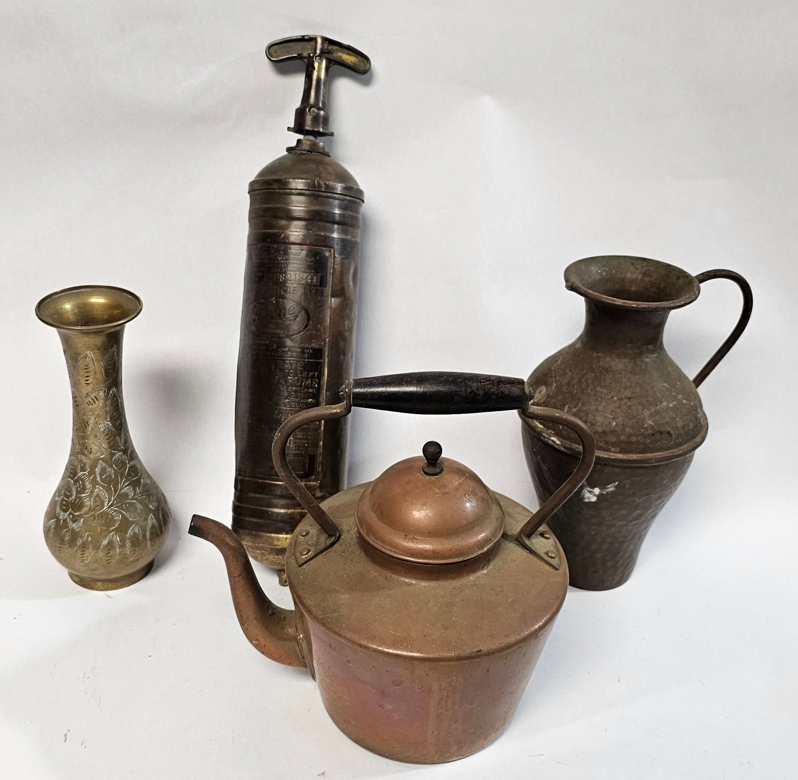 Vintage and Antique Fire Extinguisher and more: copper teapot