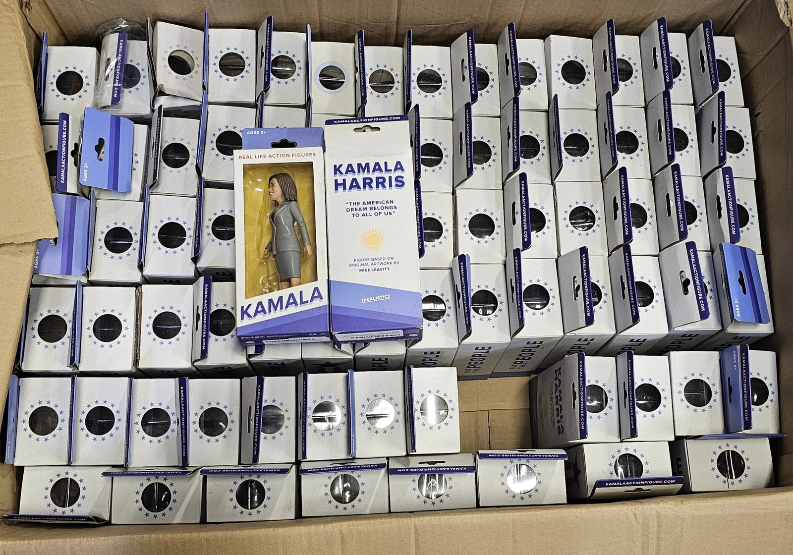 Case of New Kamala Harris Action Figures Fctry: figures approx 6" tall