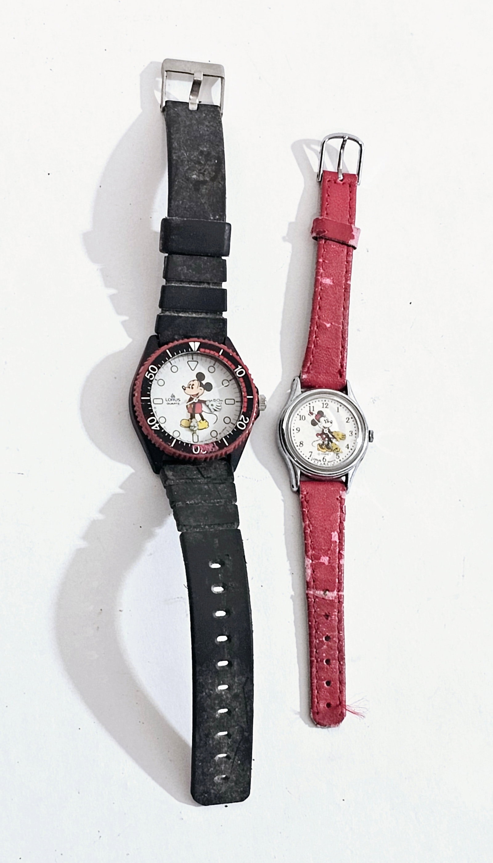Vintage Mickey and Minnie Mouse watches: both not working