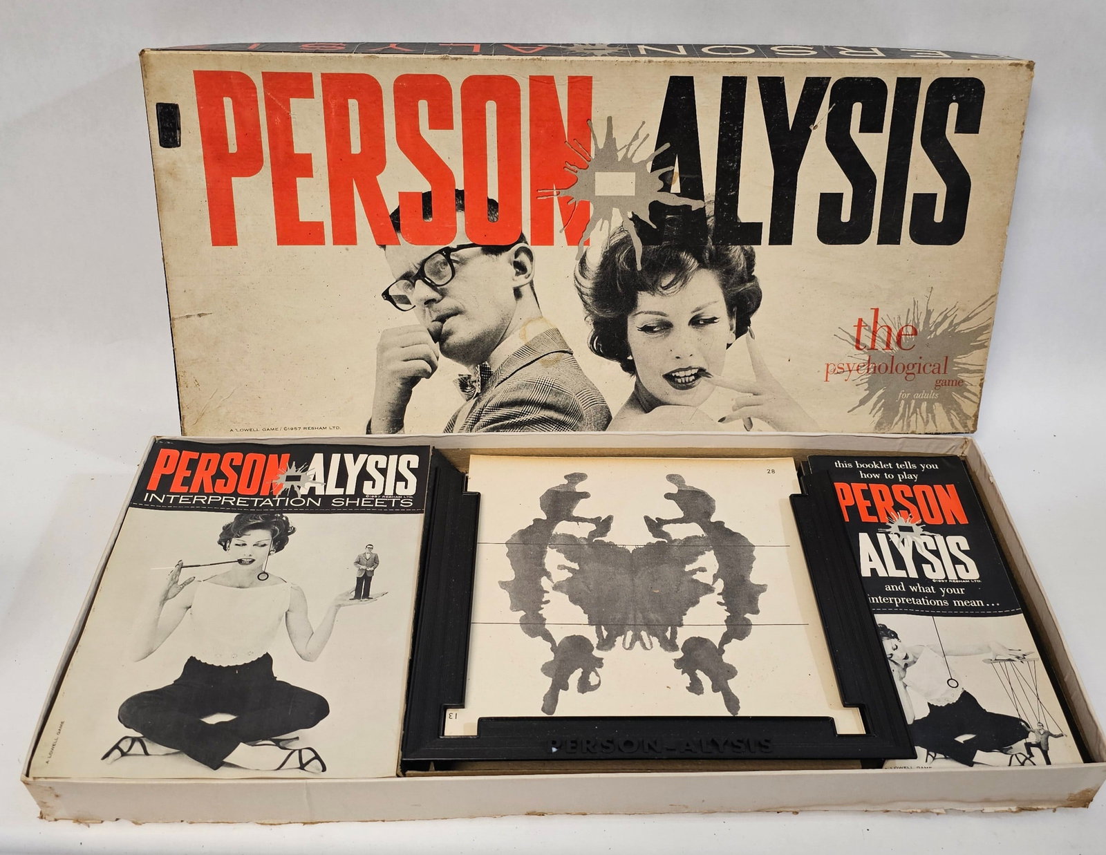 1957 PersonAlysis Board game: note damage to bottom of box