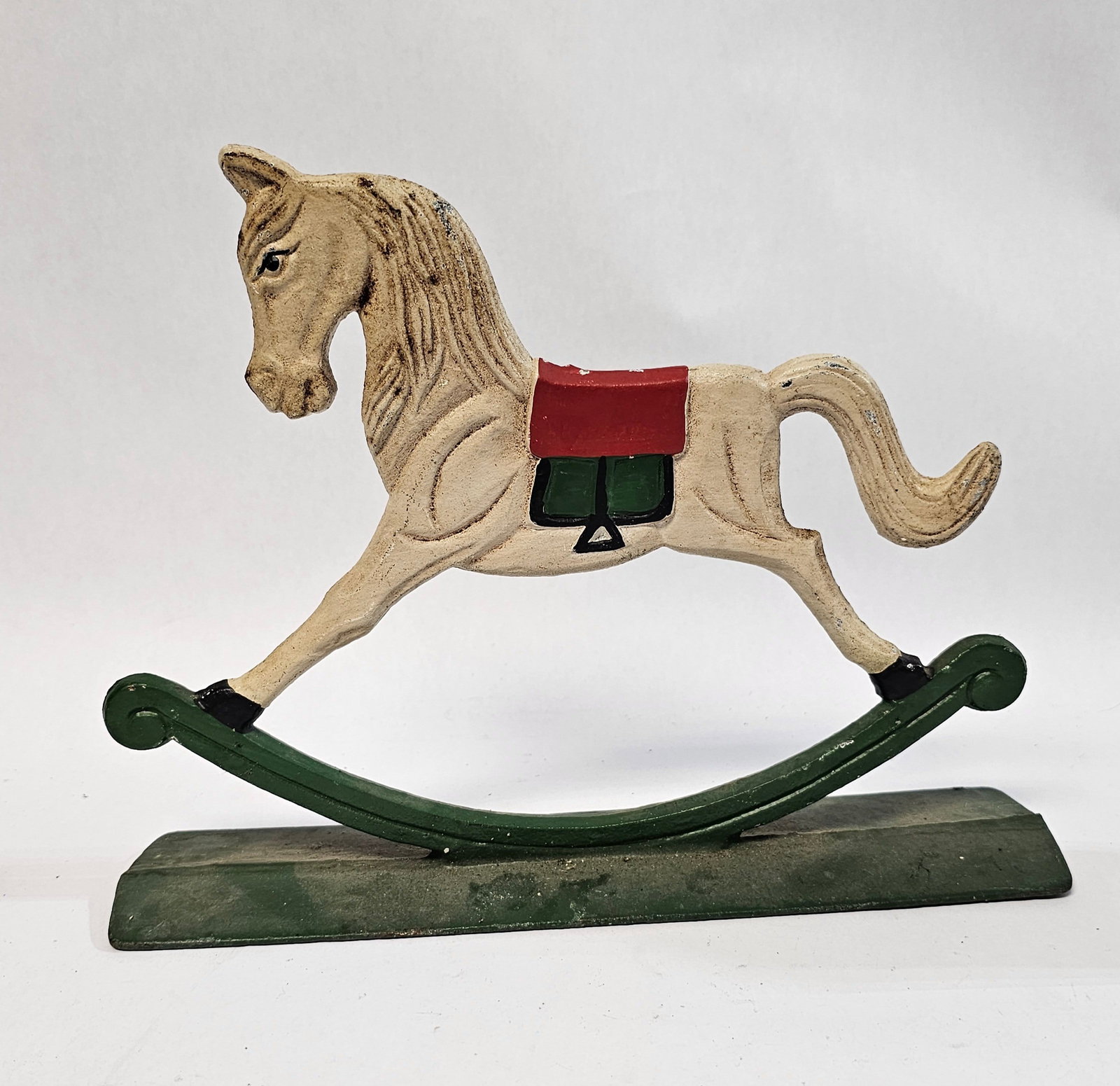 Cast Iron Rocking Horse Doorstop: 8.5x10.5"