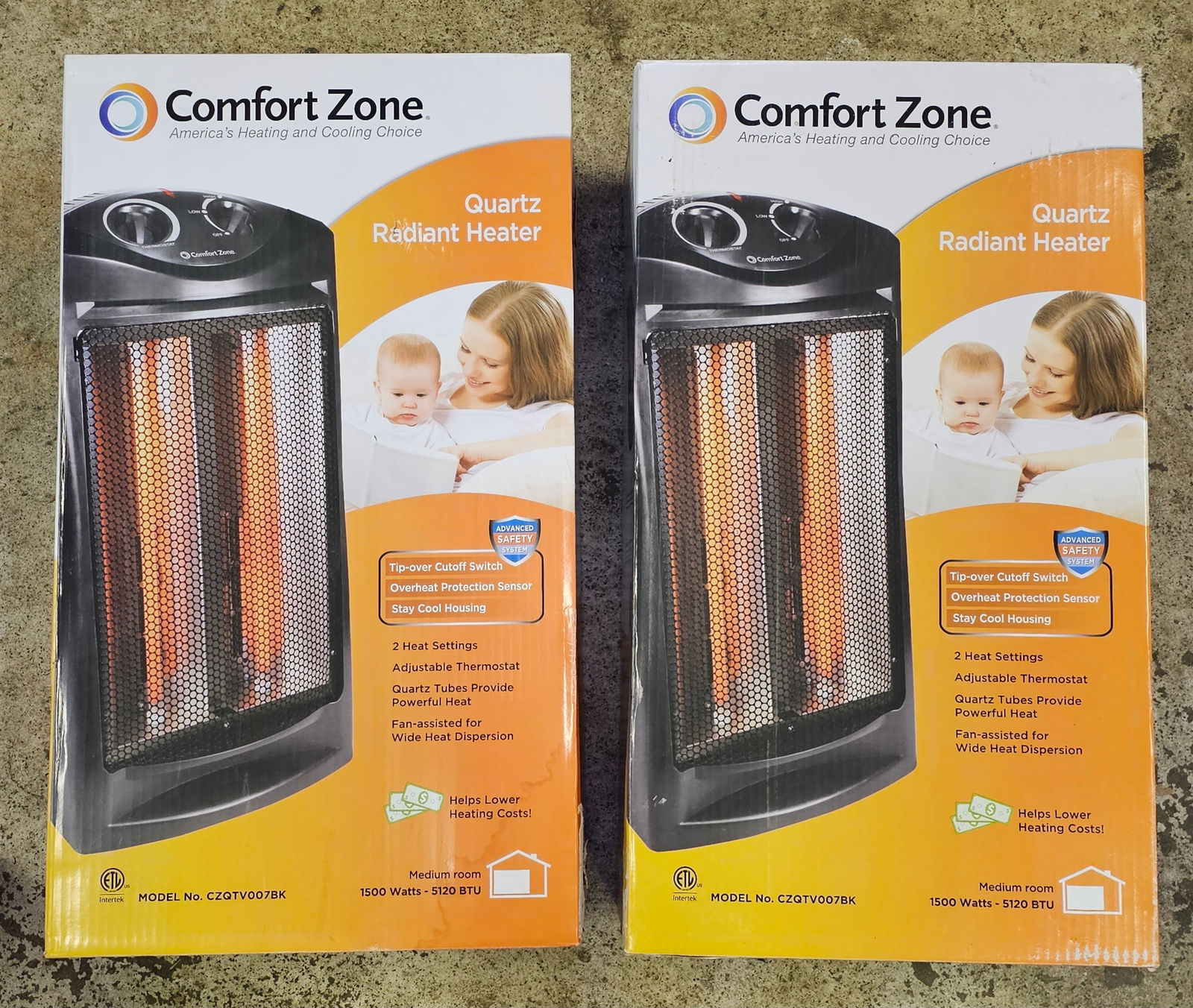 2 Nib Comfortzone Quartz Radiant Heater Lot 1 Auction
