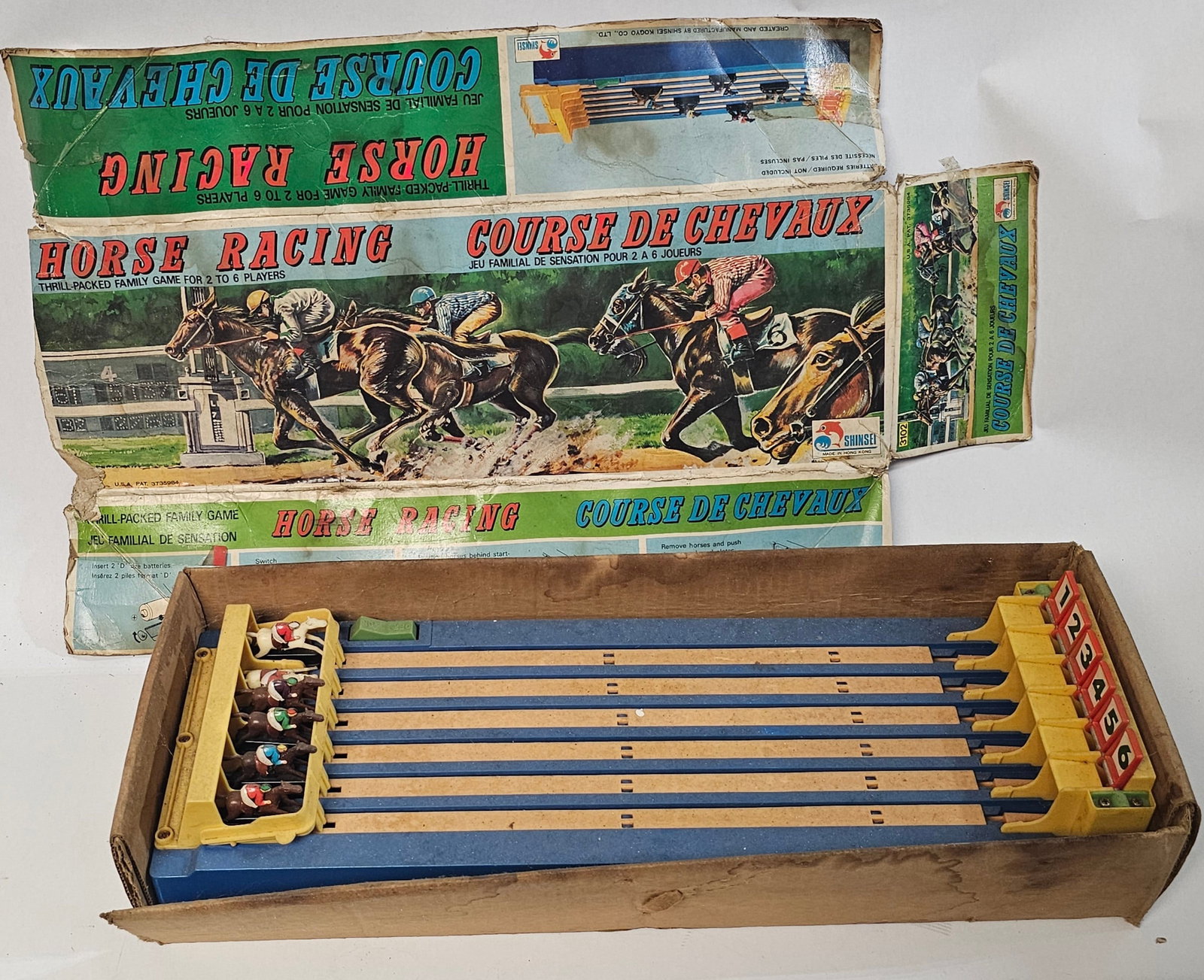 Midcentury Horse Racing Game: untested note damage to box