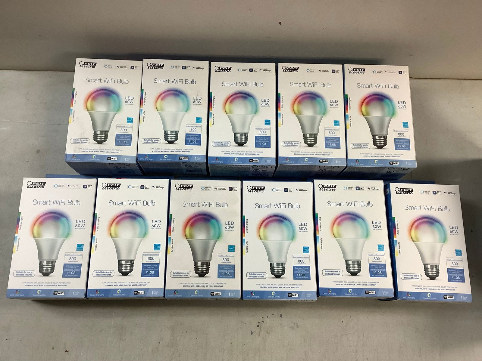Lot of 11 Feit electric smart wifi bulbs LED 60w (1 of 1)