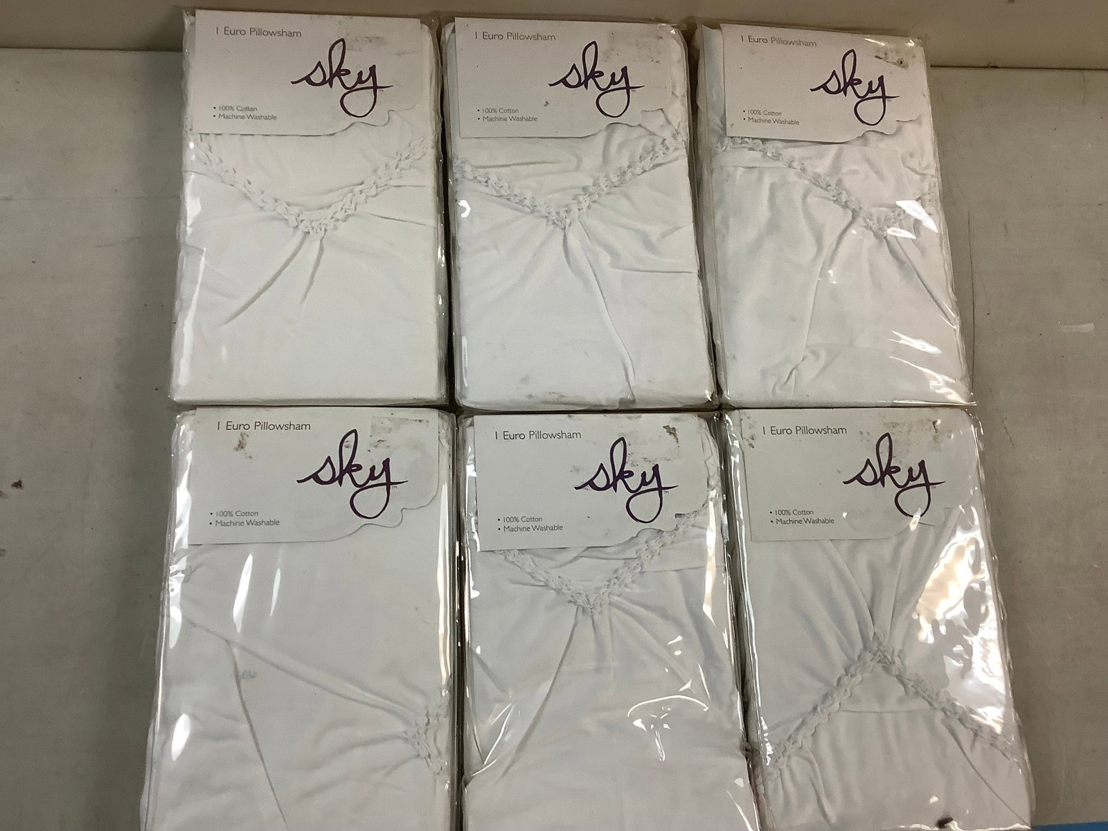 Lot of 6 Sky Euro pillow shams (100% cotton): Lot of 6 Sky Euro pillow shams (100% cotton)