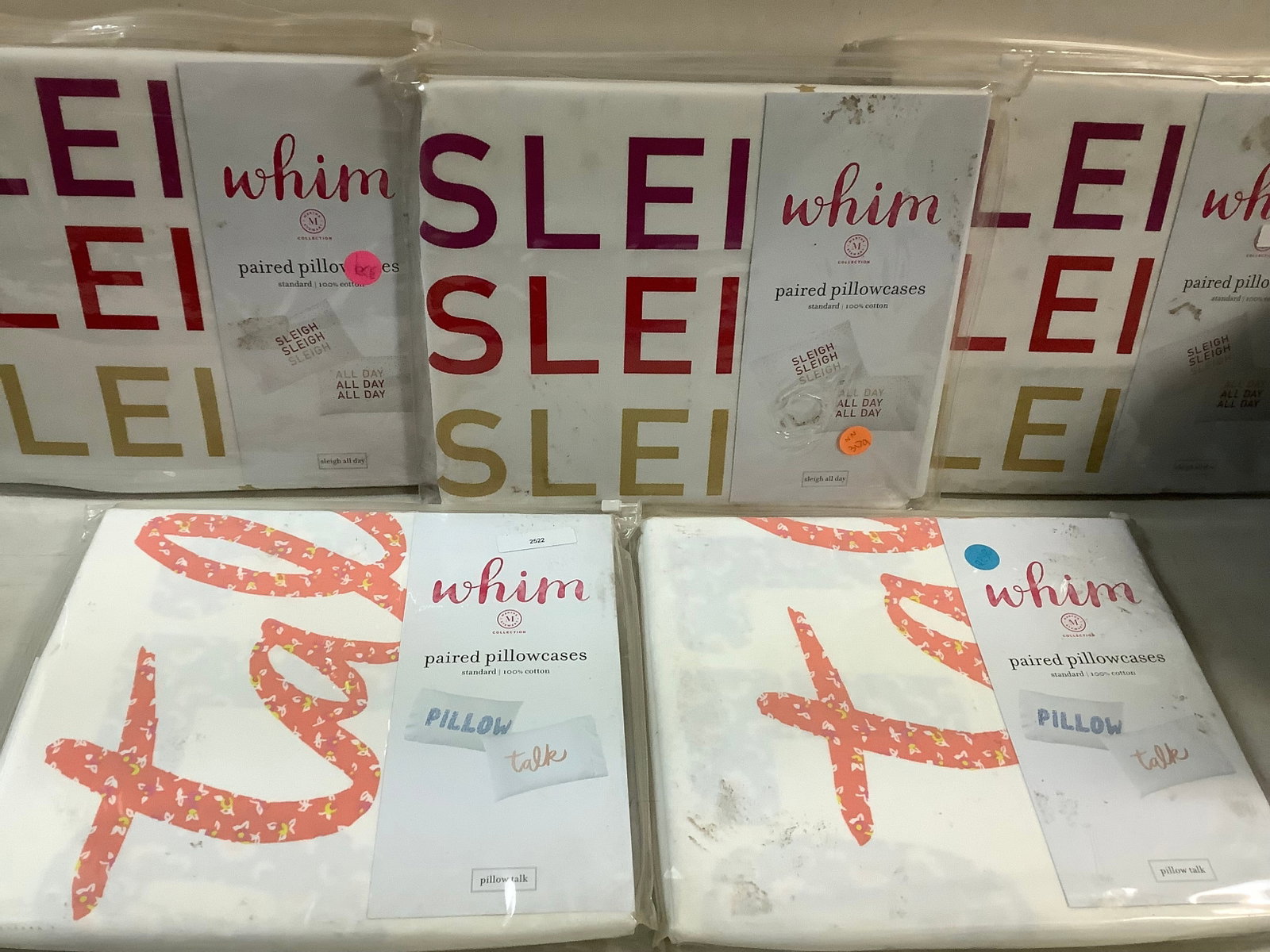 Lot of whim paired standard pillow cases (100% cotton): Lot of whim paired standard pillow cases (100% cotton)