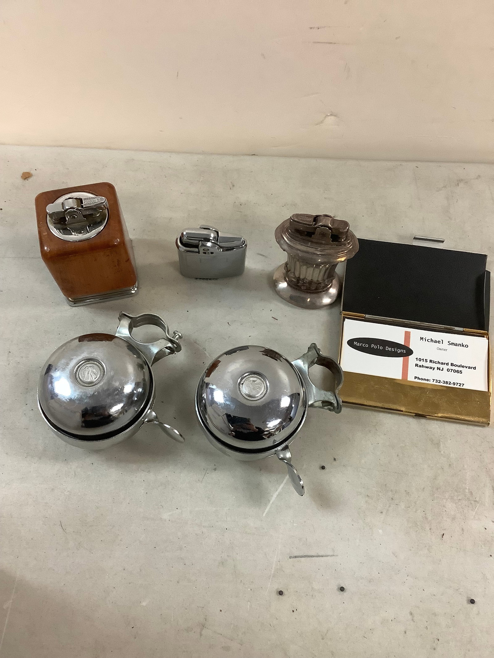 Lot of vintage bells, lighters, and more: Lot of vintage bells, lighters, and more